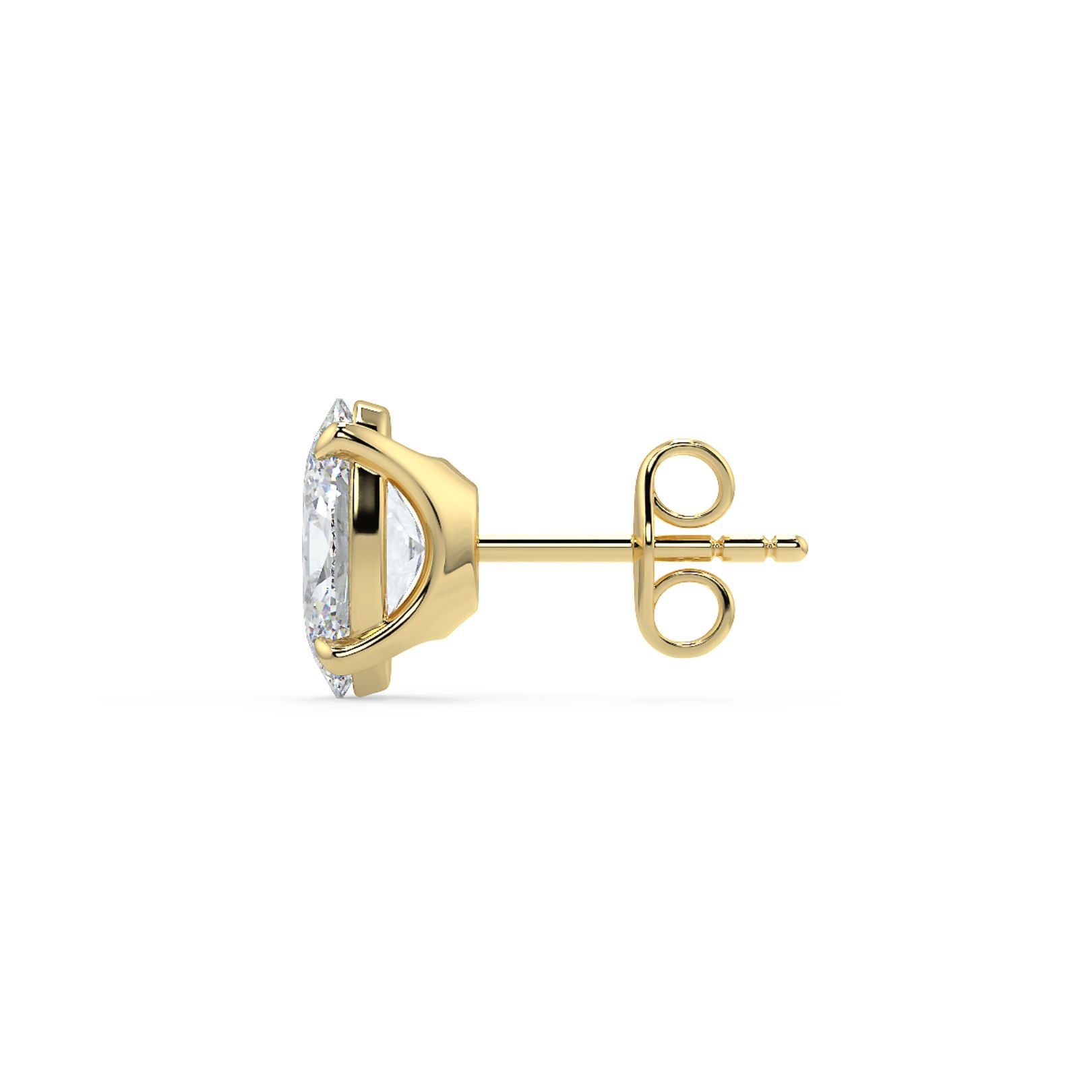 0.50–4 Carat Oval Lab Grown Diamond Stud Earrings | Classic Solitaire | 18K White, Yellow & Rose Gold