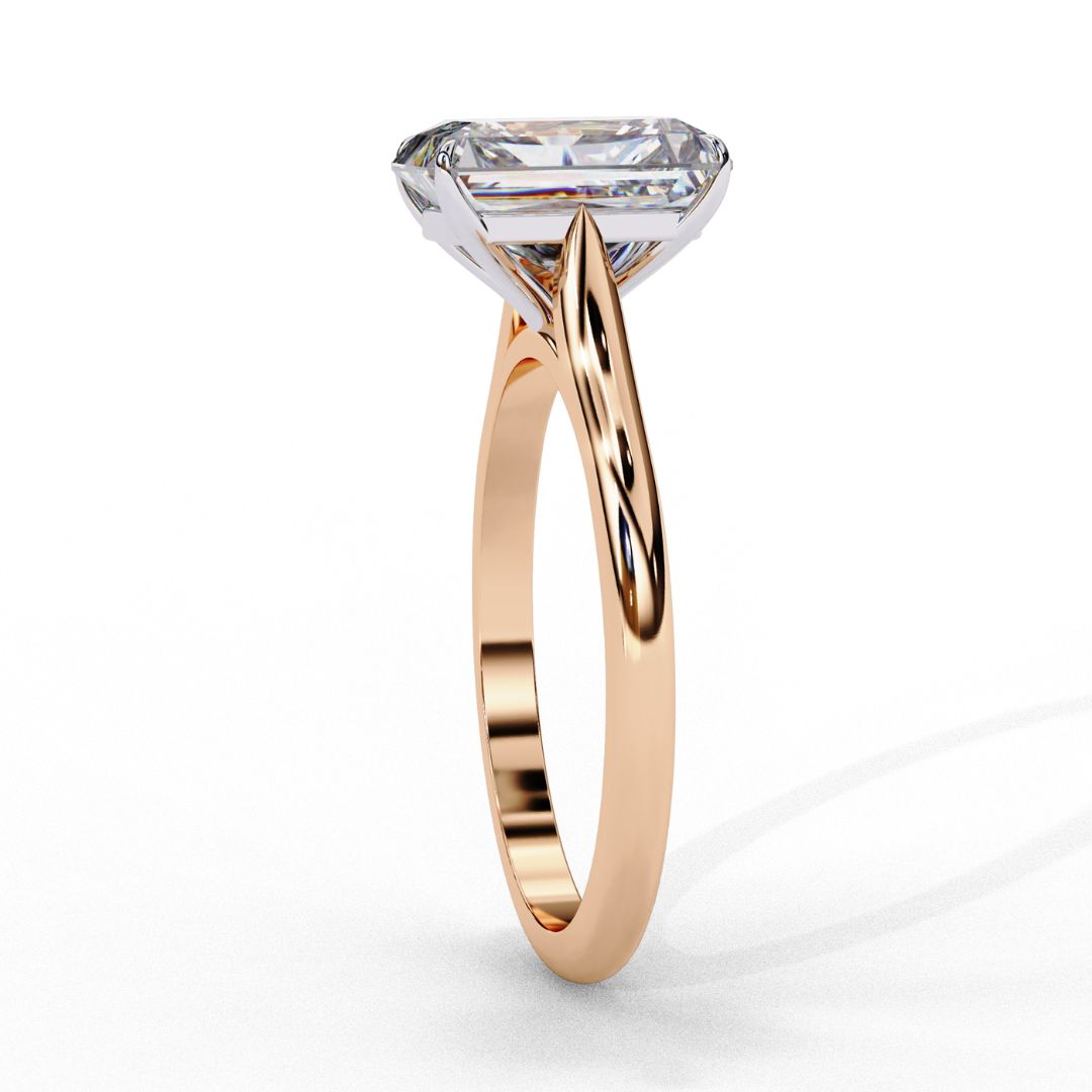 1–5 Carat Radiant Cut Lab Grown Diamond Ring in 18K Gold | 4-Prong Custom Solitaire