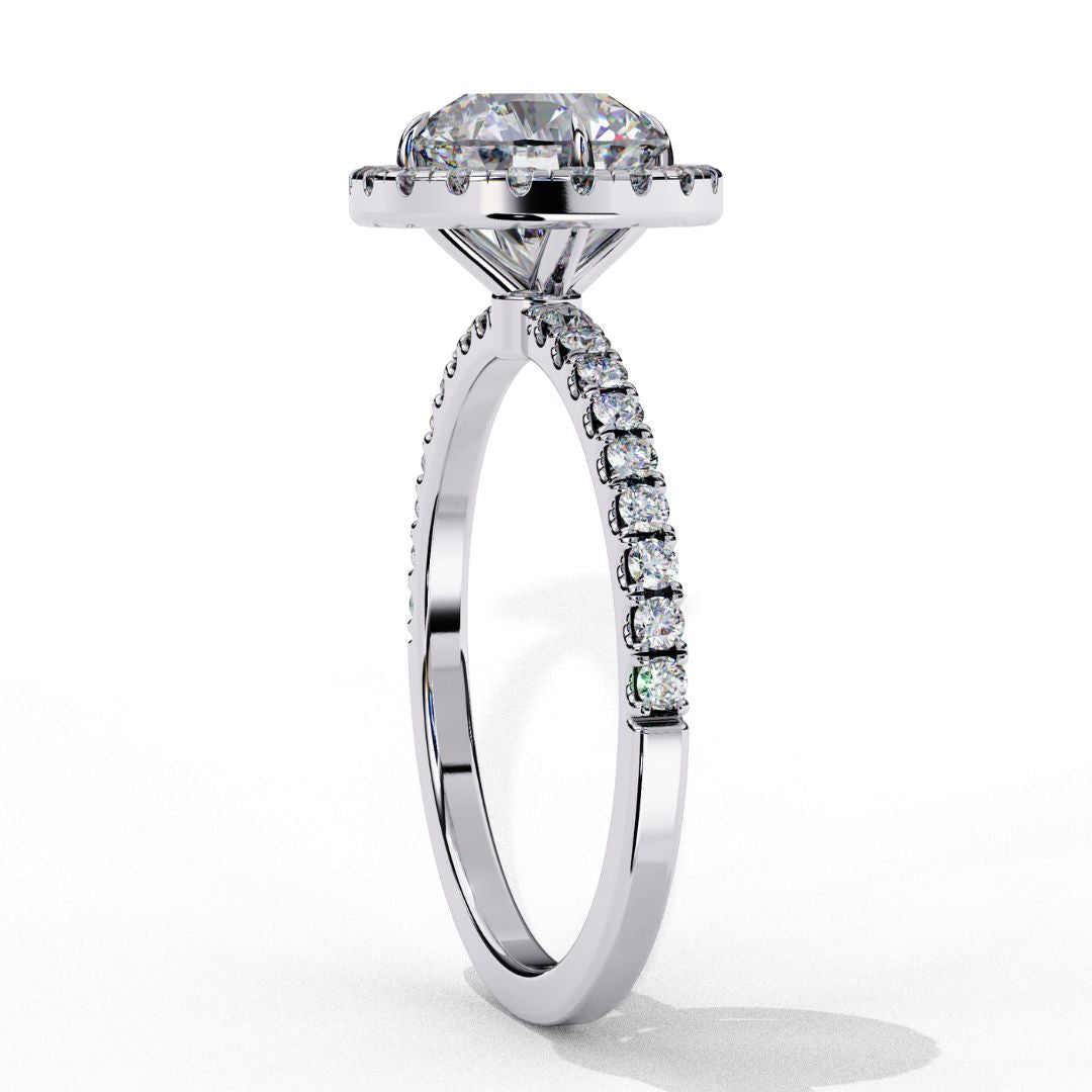 Round Cut Halo Lab-Grown Diamond Ring