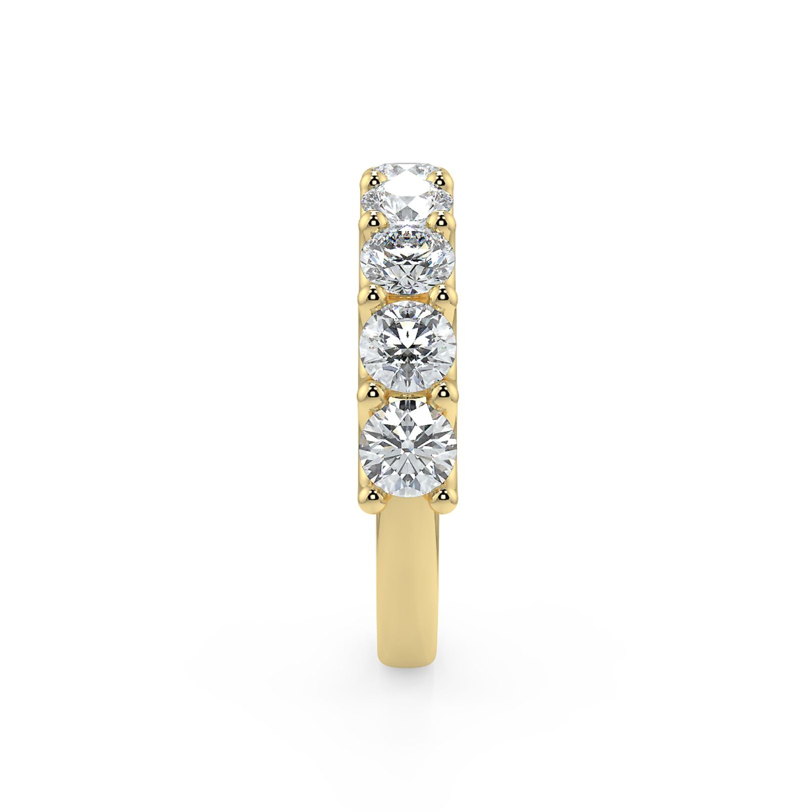 Half-Eternity 15-Pointer Round Lab-Grown Diamond Ring in 18K White, Yellow & Rose Gold