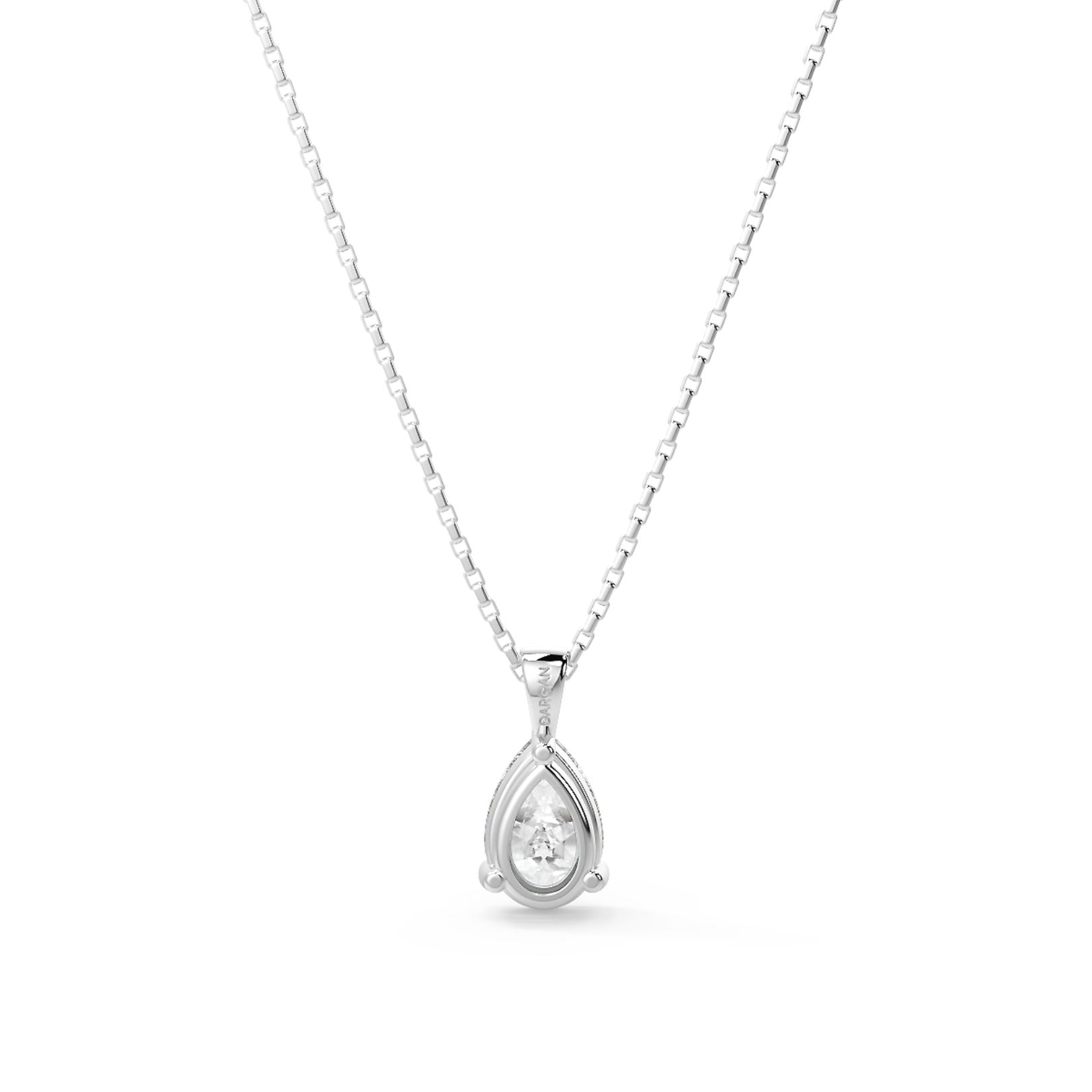 Pear Cut Lab-Grown Diamond Solitaire Pendant Necklace with Chain | 18K Gold | 0.50–3 Carats