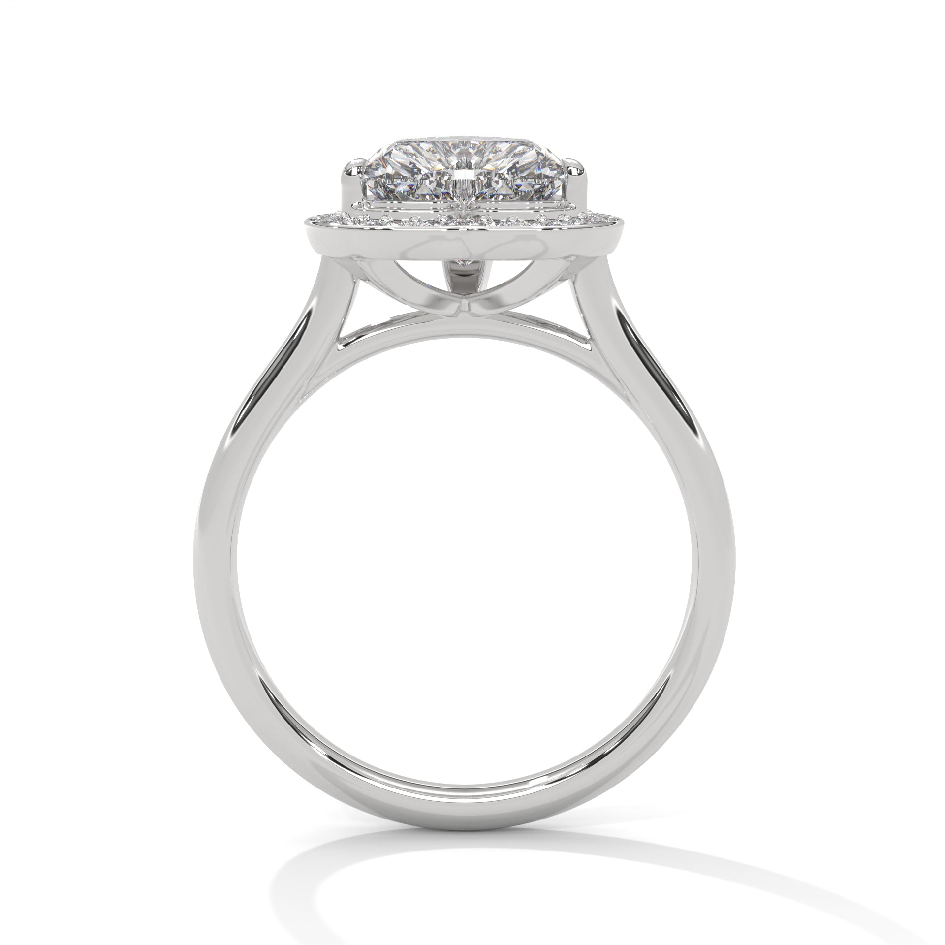 1–3 Carat Heart Lab-Grown Diamond Solitaire Engagement Ring with Halo – 18K Gold