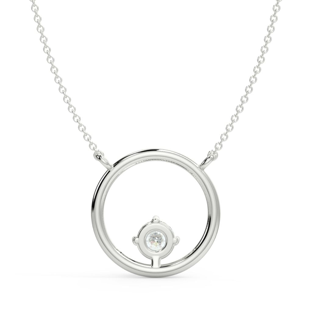 Circle Lab-Grown Solitaire Diamond Pendant
