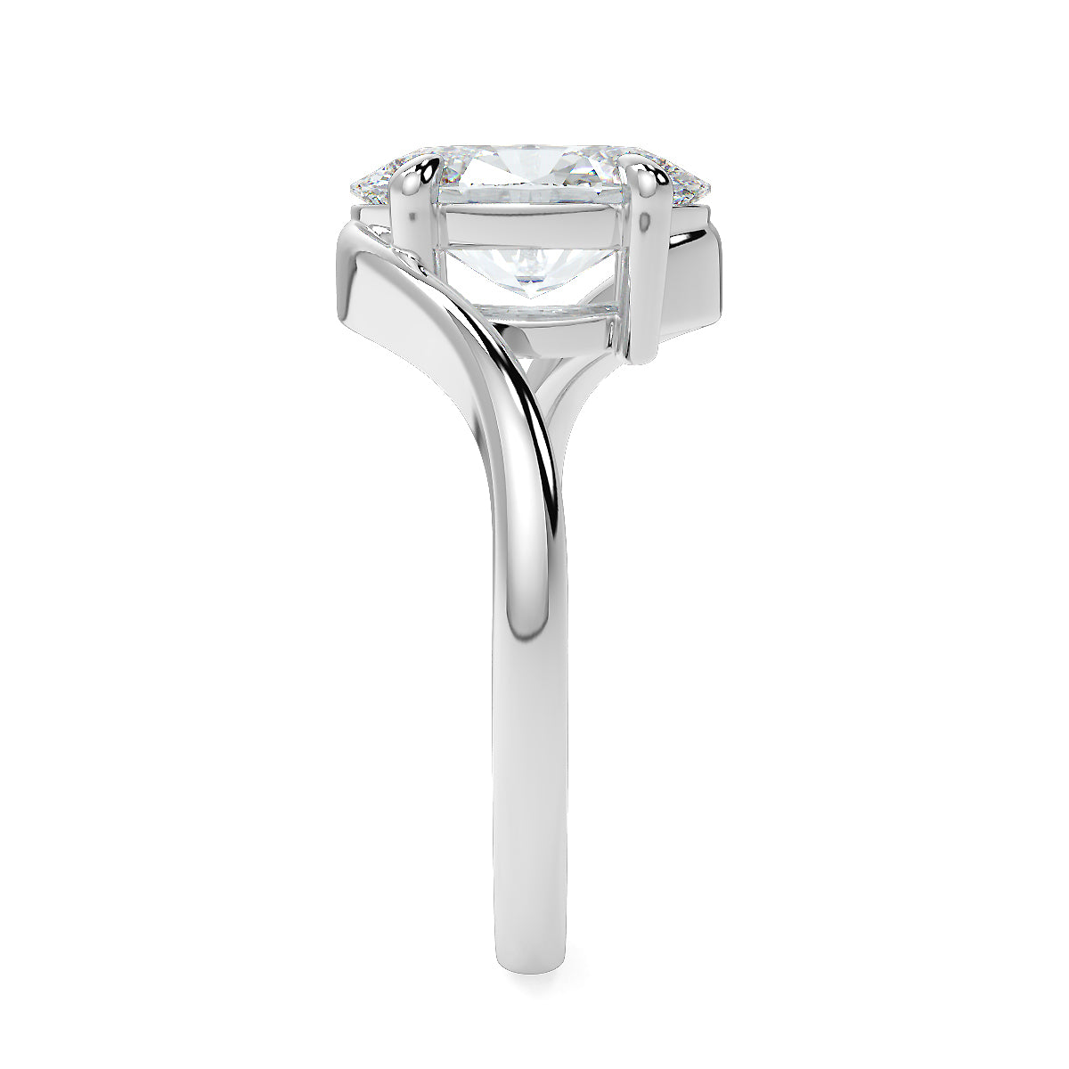 1–5 Carats Oval Cut Lab-Grown Diamond Solitaire Ring with Twisted Band | 18K Gold | Yellow, White & Rose Gold