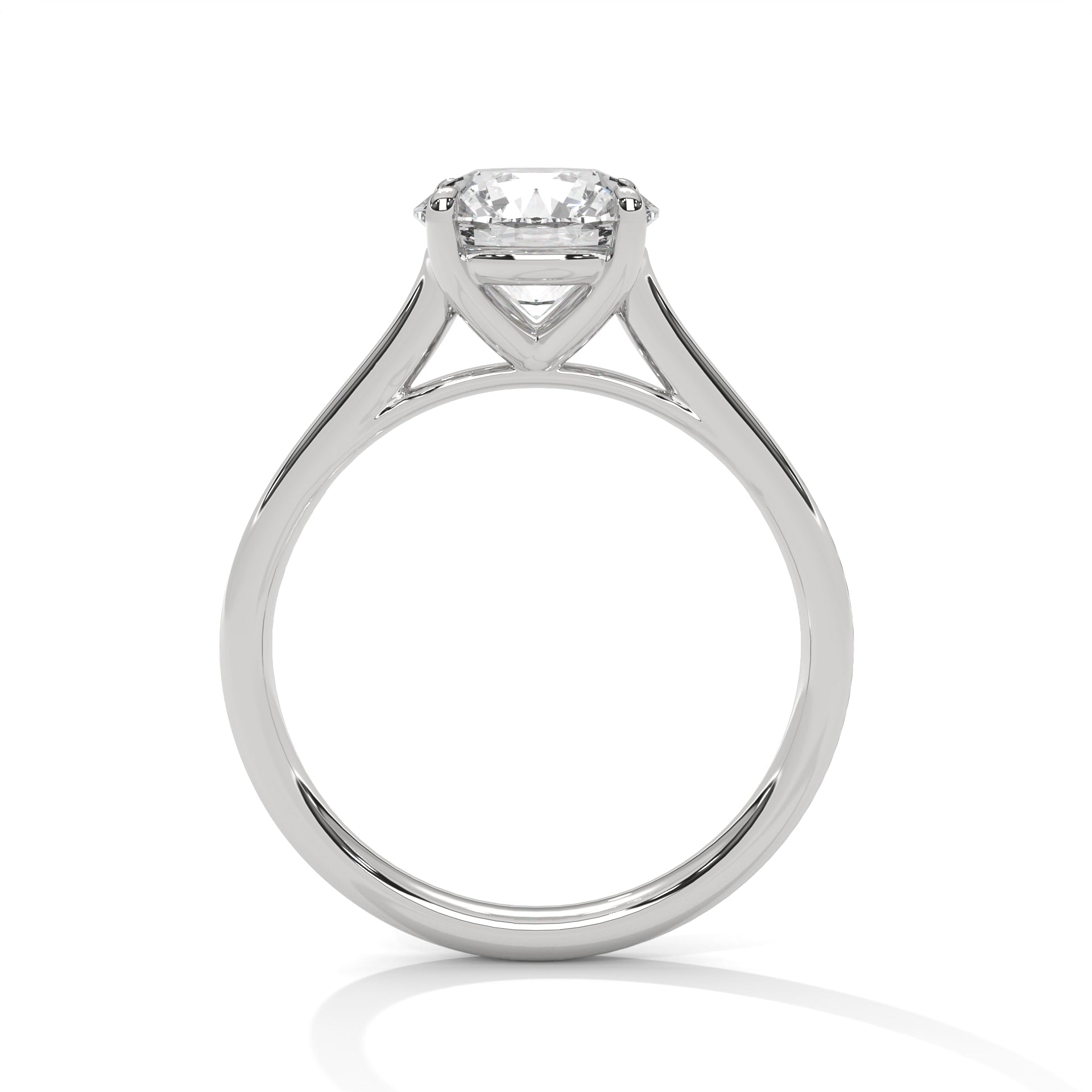 1–3 Carat Round Lab Grown Diamond Solitaire Ring – Cathedral Classic 4-Prong Setting, 18K Gold