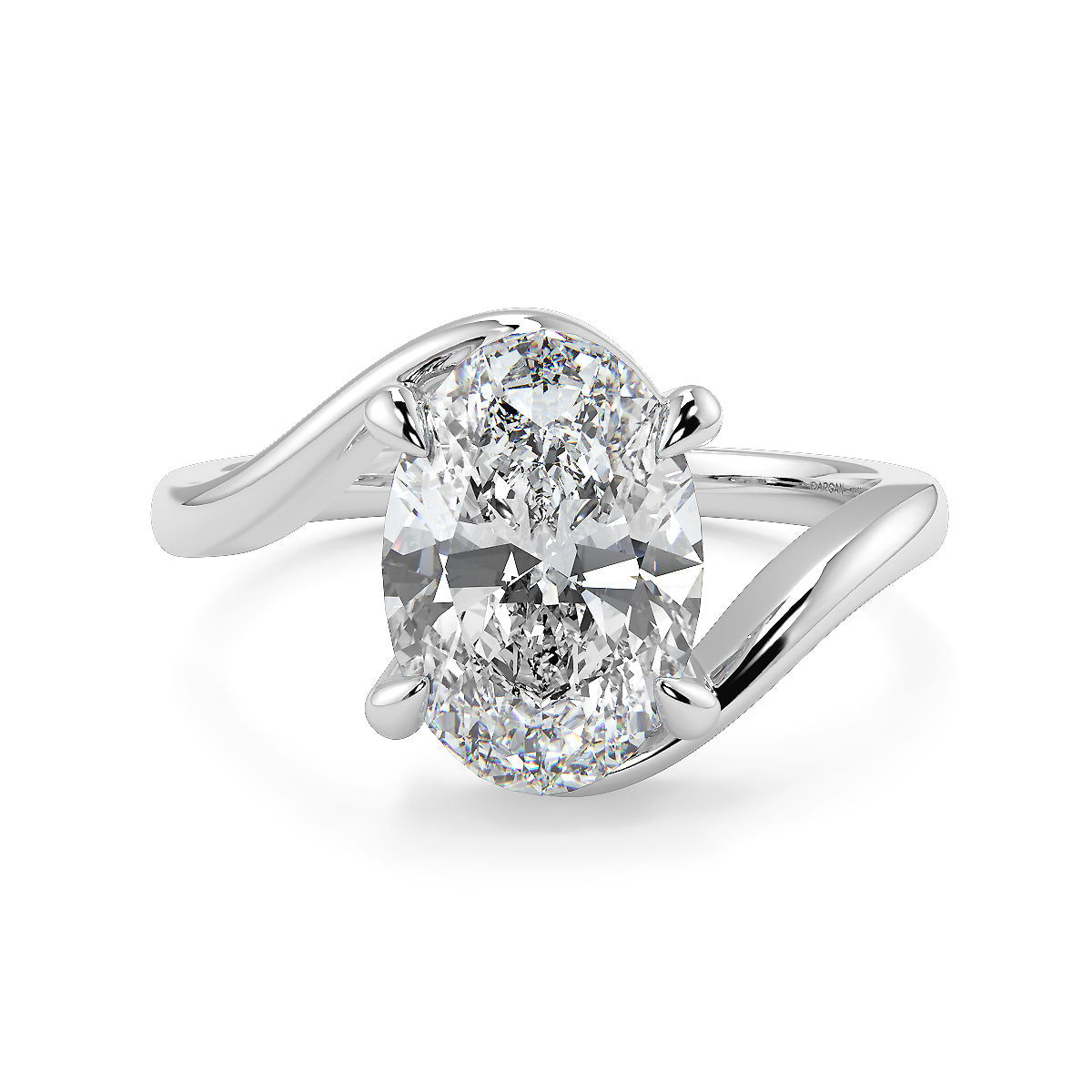 1–5 Carats Oval Cut Lab-Grown Diamond Solitaire Ring with Twisted Band | 18K Gold | Yellow, White & Rose Gold