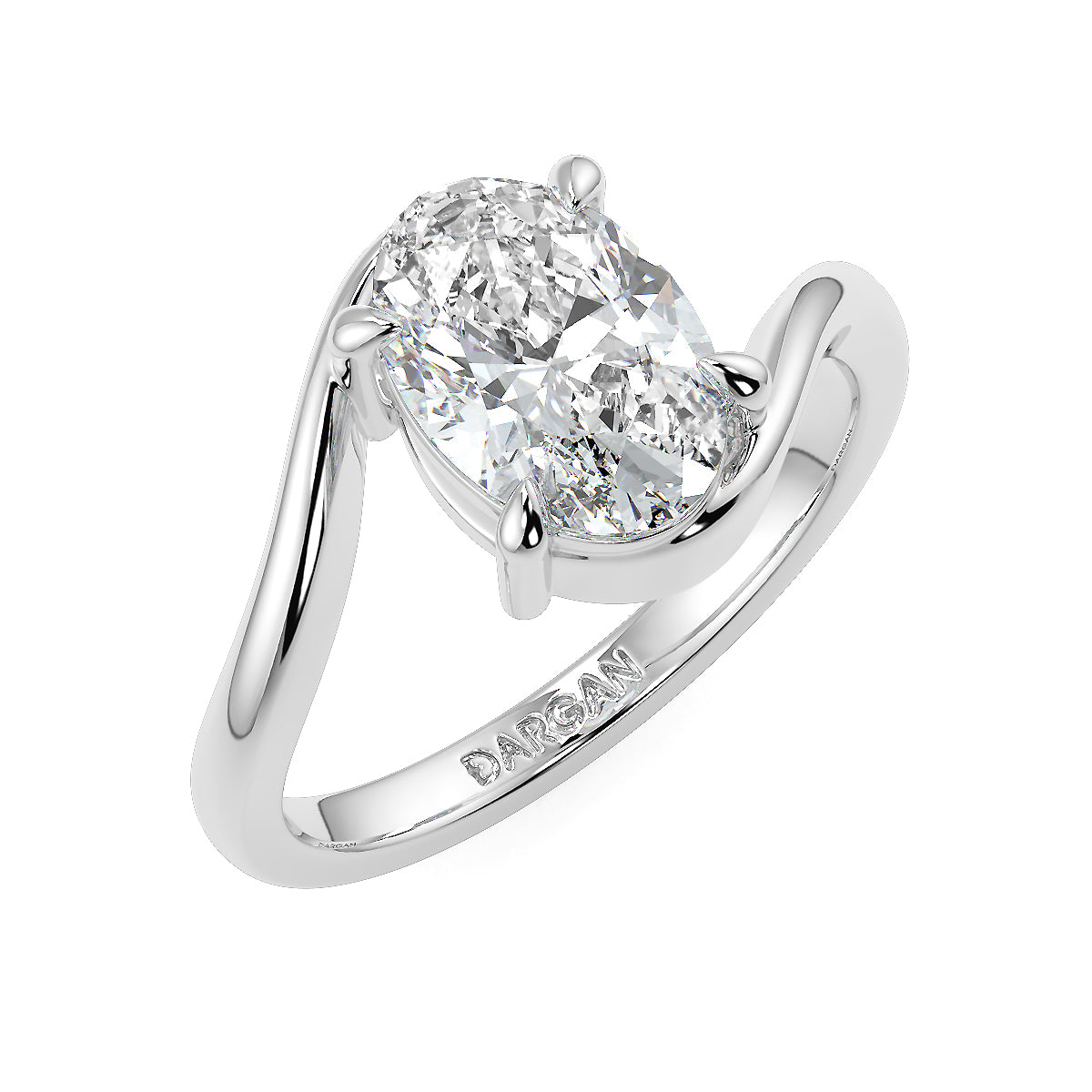 1–5 Carats Oval Cut Lab-Grown Diamond Solitaire Ring with Twisted Band | 18K Gold | Yellow, White & Rose Gold