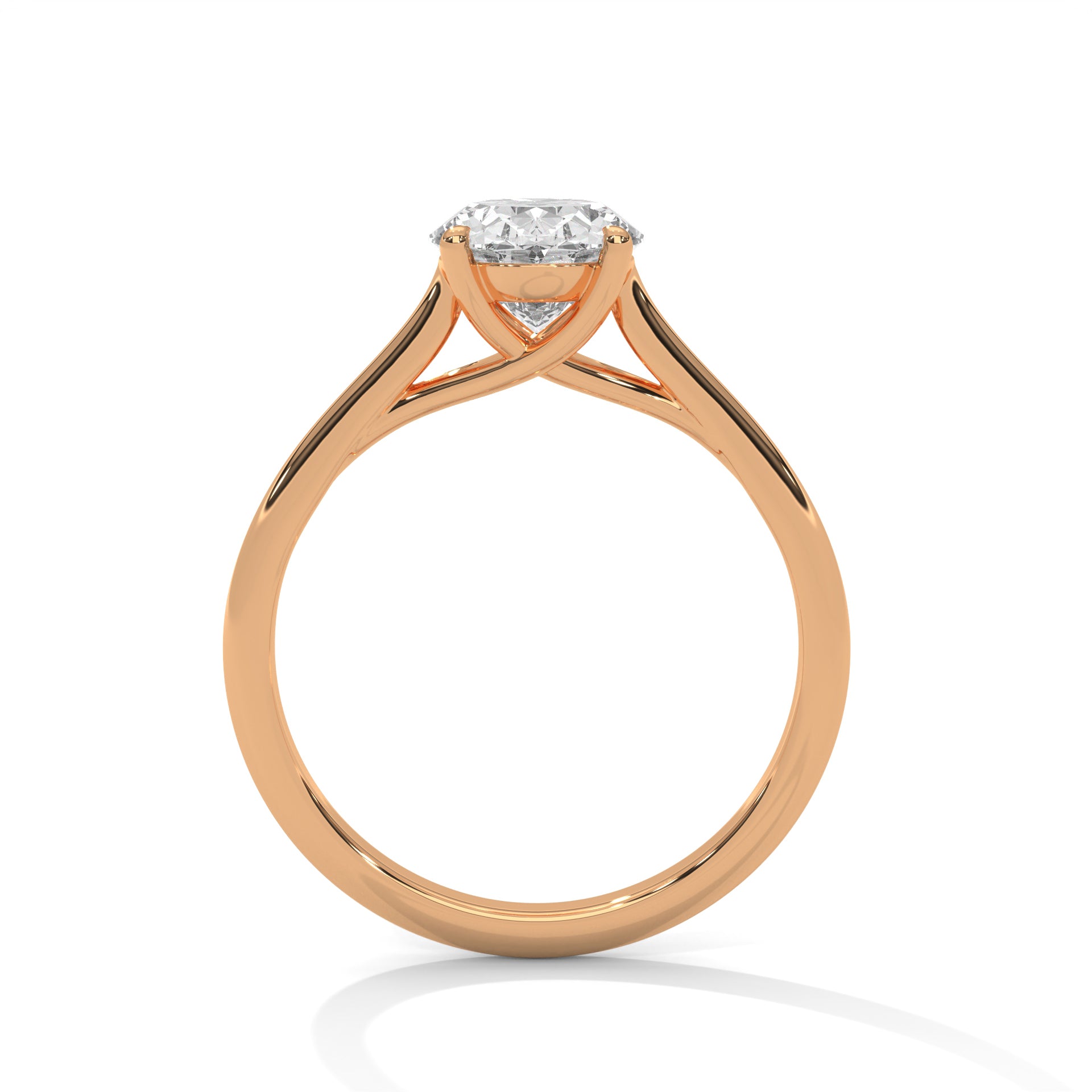 1–3 Carat Oval Lab Grown Diamond Solitaire Ring – Four Prong Setting in 18K Gold