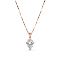 Marquise Cut Lab-Grown Diamond Pendant Necklace with Chain | 18K Gold | 0.50–3 Carats