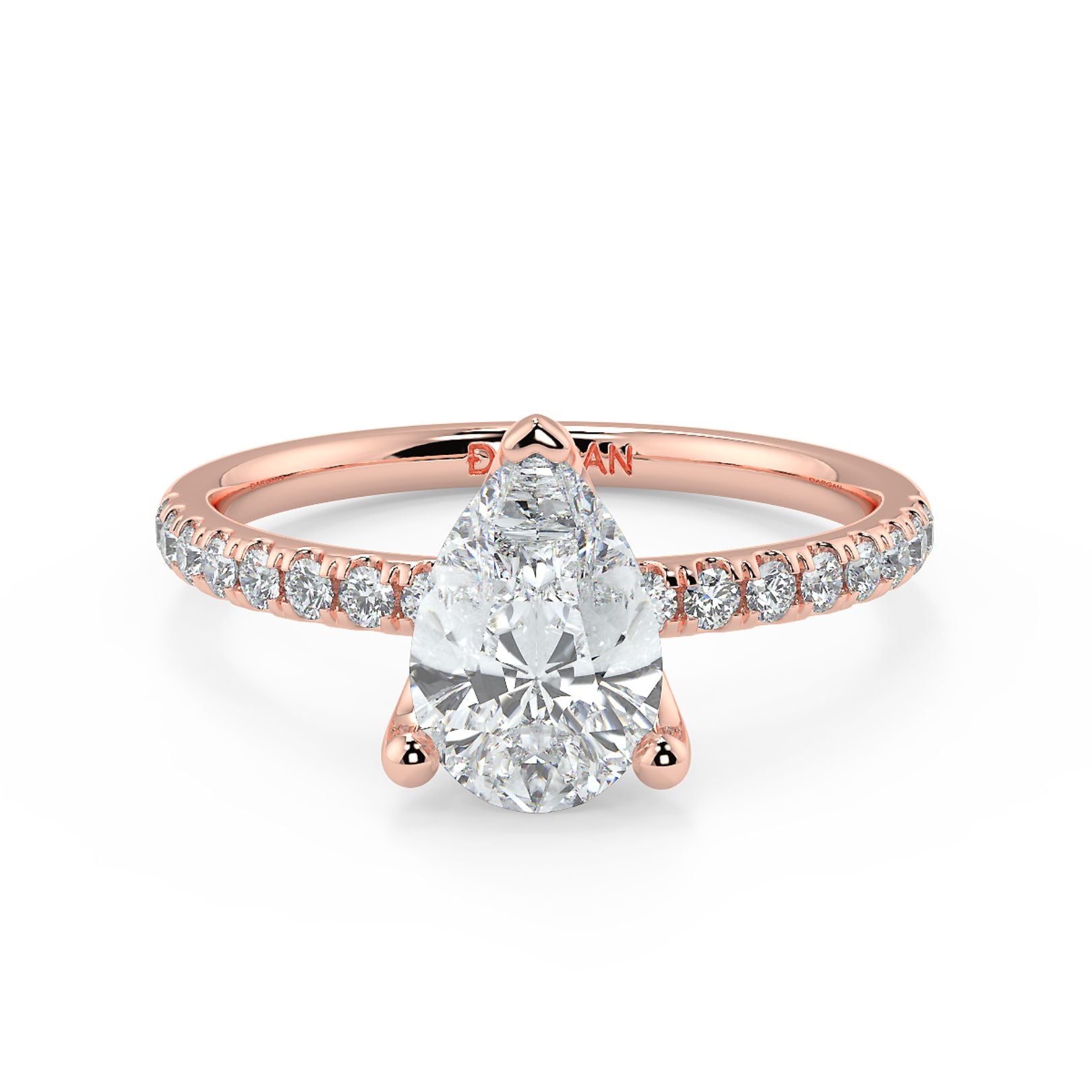 1–3 Carat Pear Cut Lab Grown Diamond Solitaire Ring | 3-Prong Setting | IGI Certified | 18K White, Yellow & Rose Gold