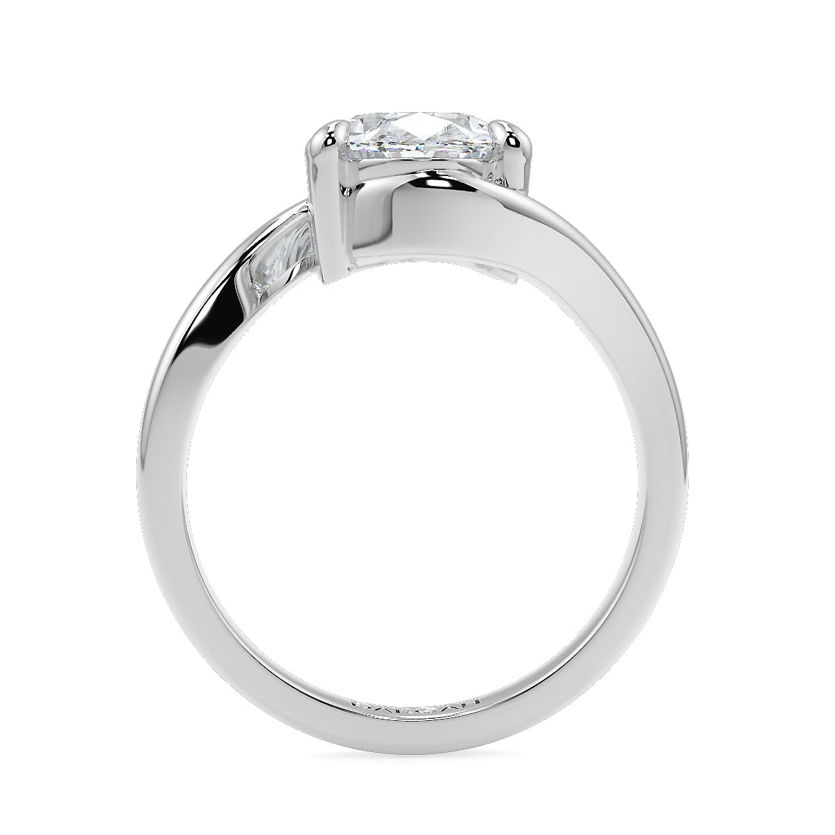 1–5 Carats Oval Cut Lab-Grown Diamond Solitaire Ring with Twisted Band | 18K Gold | Yellow, White & Rose Gold
