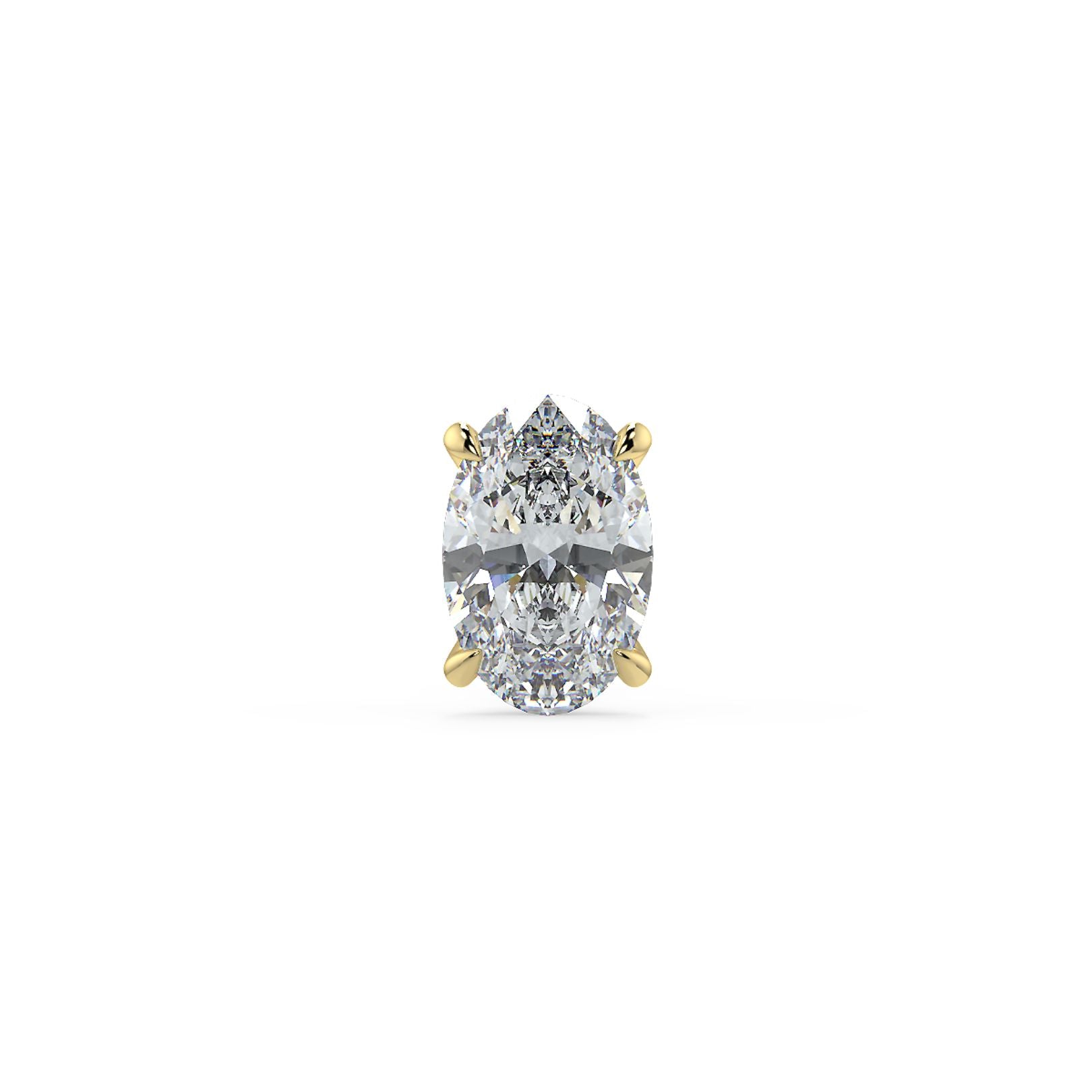 0.50–4 Carat Oval Lab Grown Diamond Stud Earrings | Classic Solitaire | 18K White, Yellow & Rose Gold
