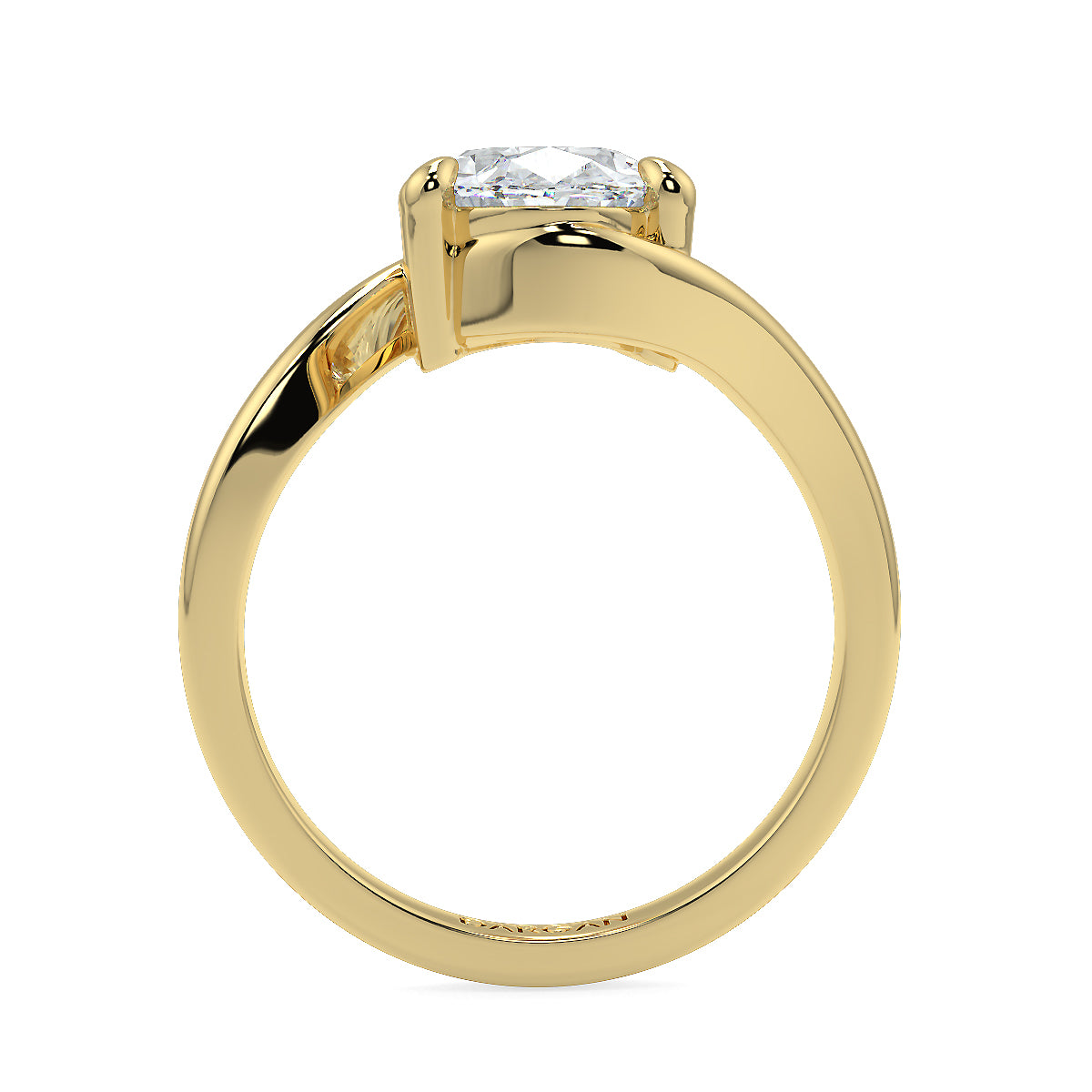 1–5 Carats Oval Cut Lab-Grown Diamond Solitaire Ring with Twisted Band | 18K Gold | Yellow, White & Rose Gold