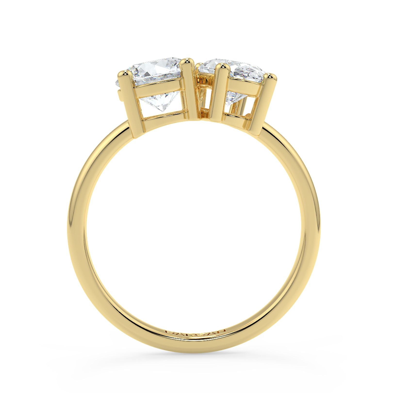 Round and Oval Toi et Moi Lab-Grown Diamond Solitaire Ring in 18K Gold