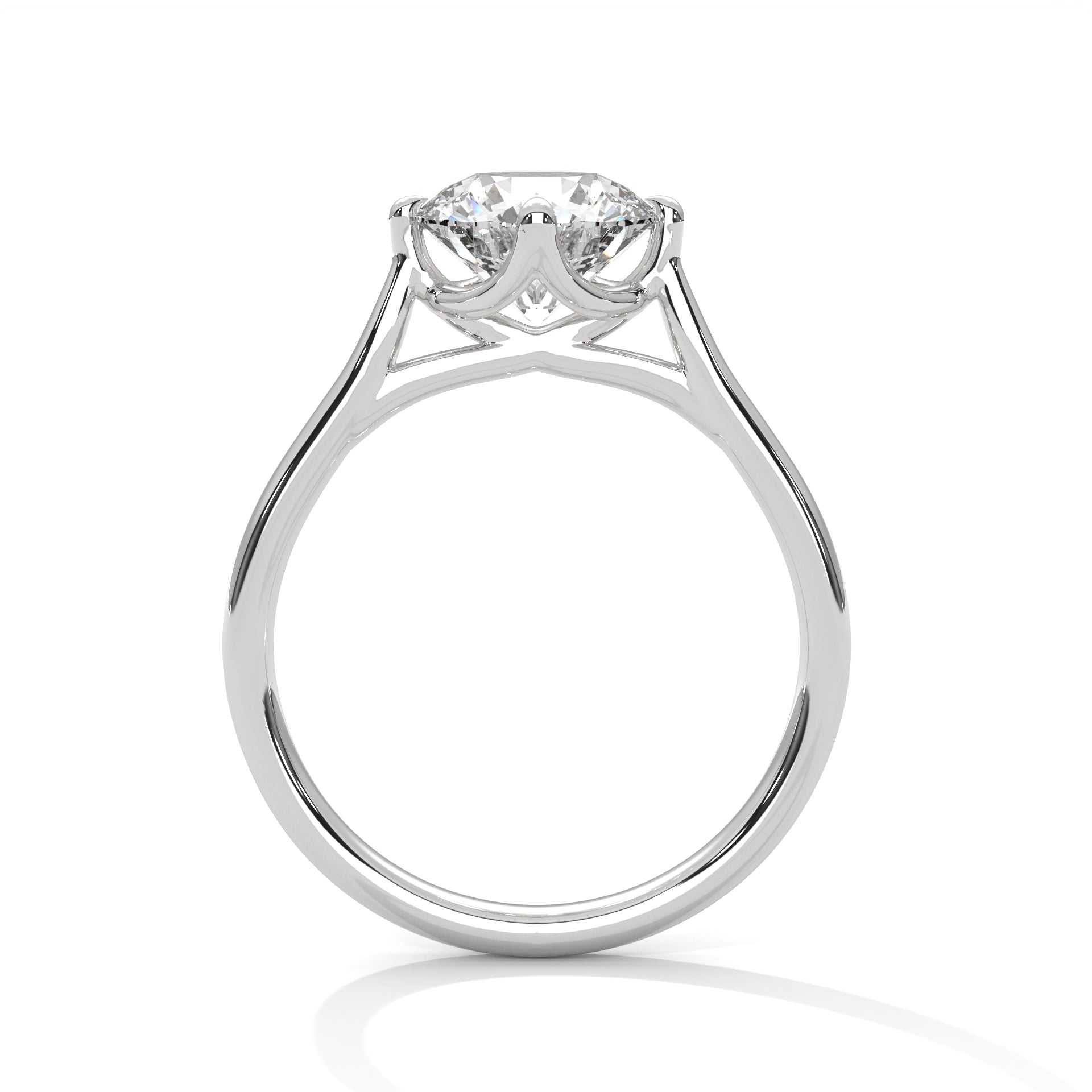 1–3 Carat Round Lab Grown Diamond Solitaire Ring – Tulip Prong Setting in 18K White, Yellow or Rose Gold