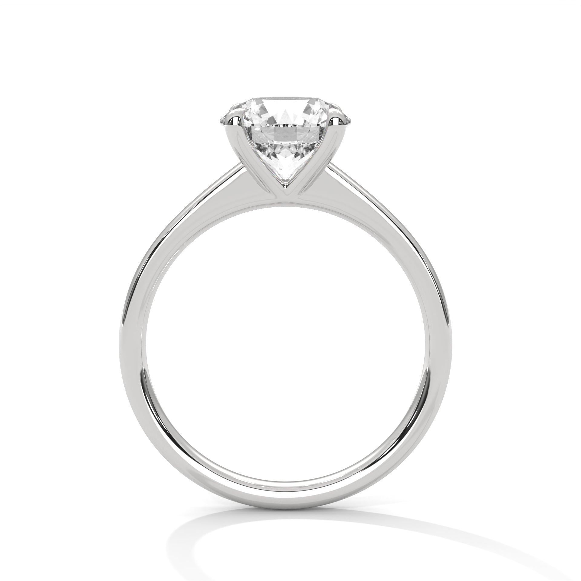 1–3 Carat Round Lab Grown Diamond Solitaire Ring – Classic 4 Prong Setting in 18K White, Yellow or Rose Gold