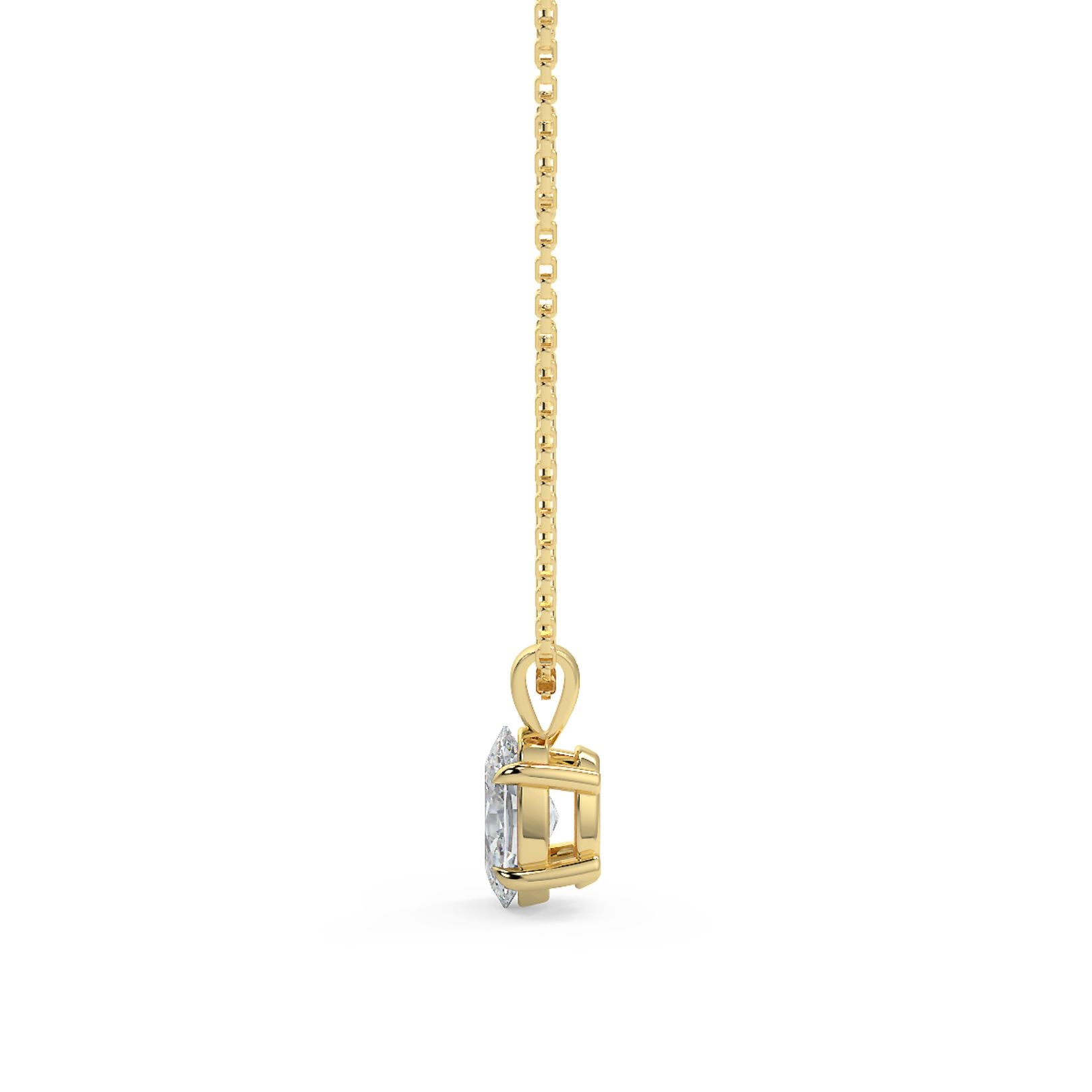 Oval Cut Lab-Grown Diamond Solitaire Pendant Necklace with Chain | 18K Gold | 0.50–3 Carats