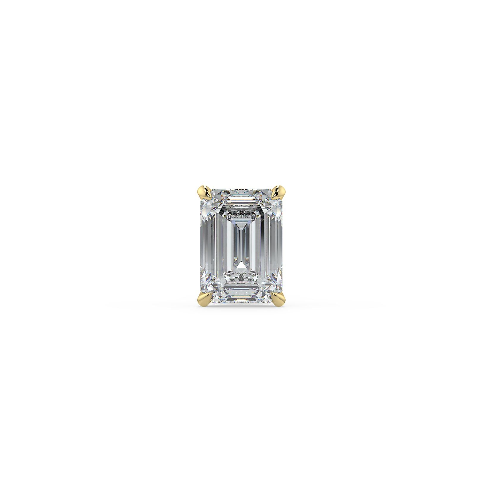 0.50–4 Carat Emerald Cut Lab Grown Diamond Stud Earrings | Step-Cut Solitaire | 18K White, Yellow & Rose Gold