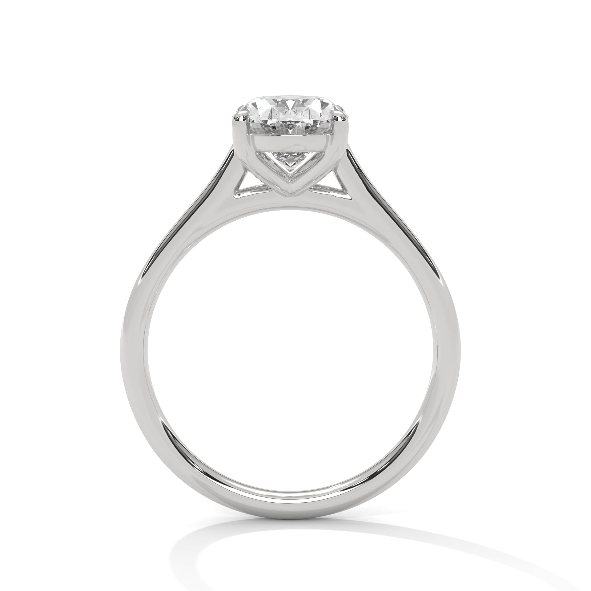 1–3 Carat Oval Lab Grown Diamond Solitaire Ring – Cathedral Setting, 18K Gold
