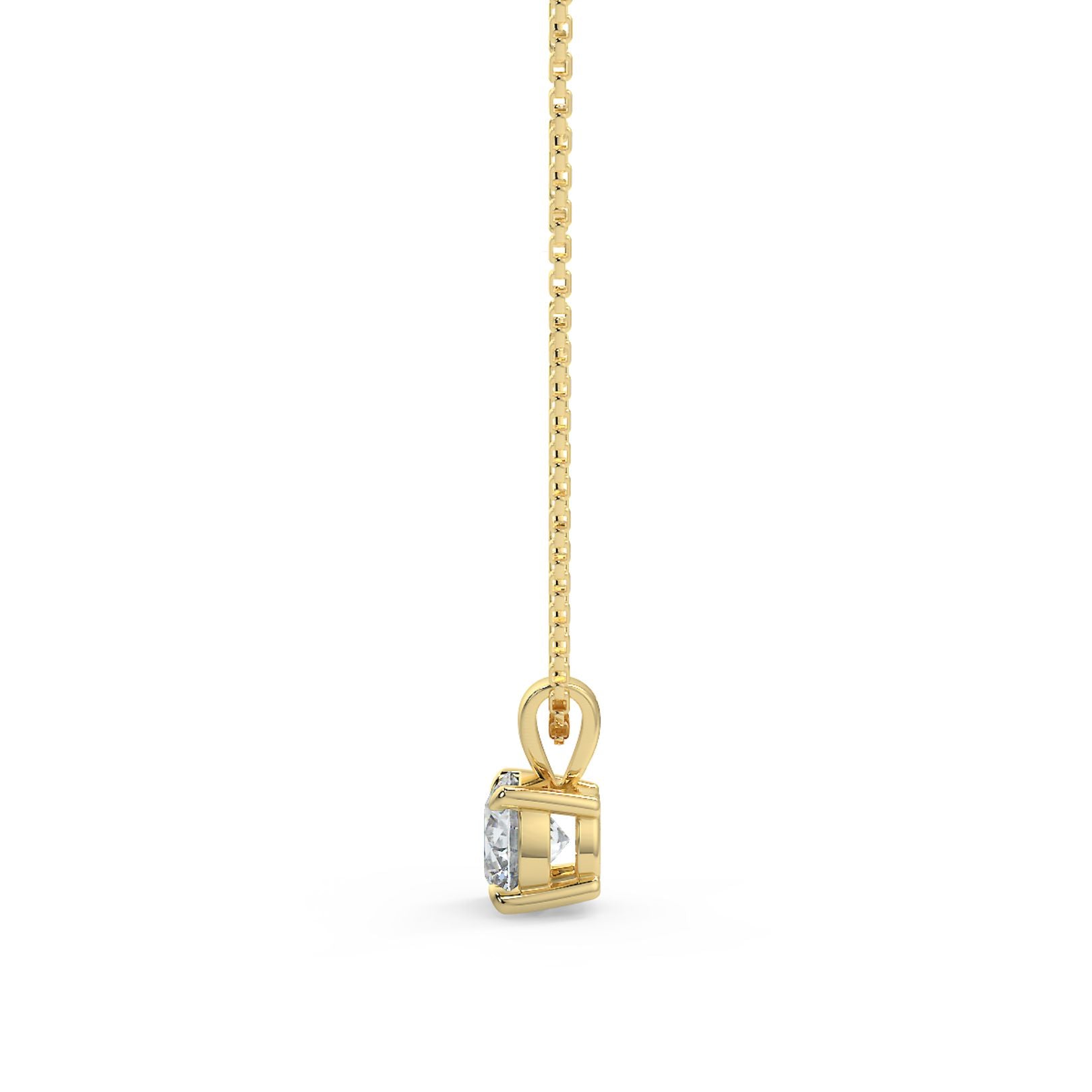 Round Cut Lab-Grown Diamond Pendant Solitaire Necklace with Chain | 18K Gold | 0.50–3 Carats