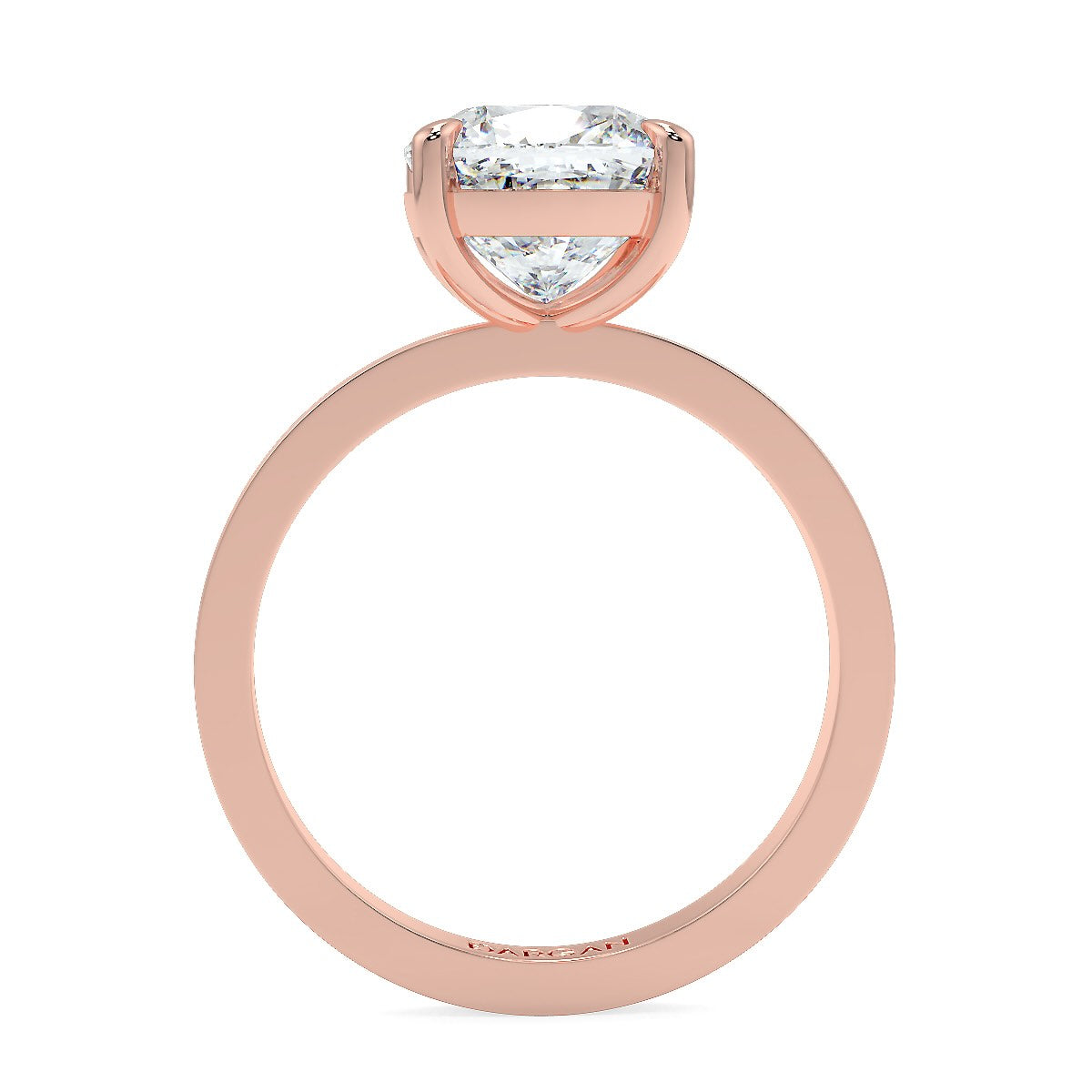 Cushion-Cut Flat Shank Band Diamond Solitaire Ring | 18K Gold | 1 to 5 Carats