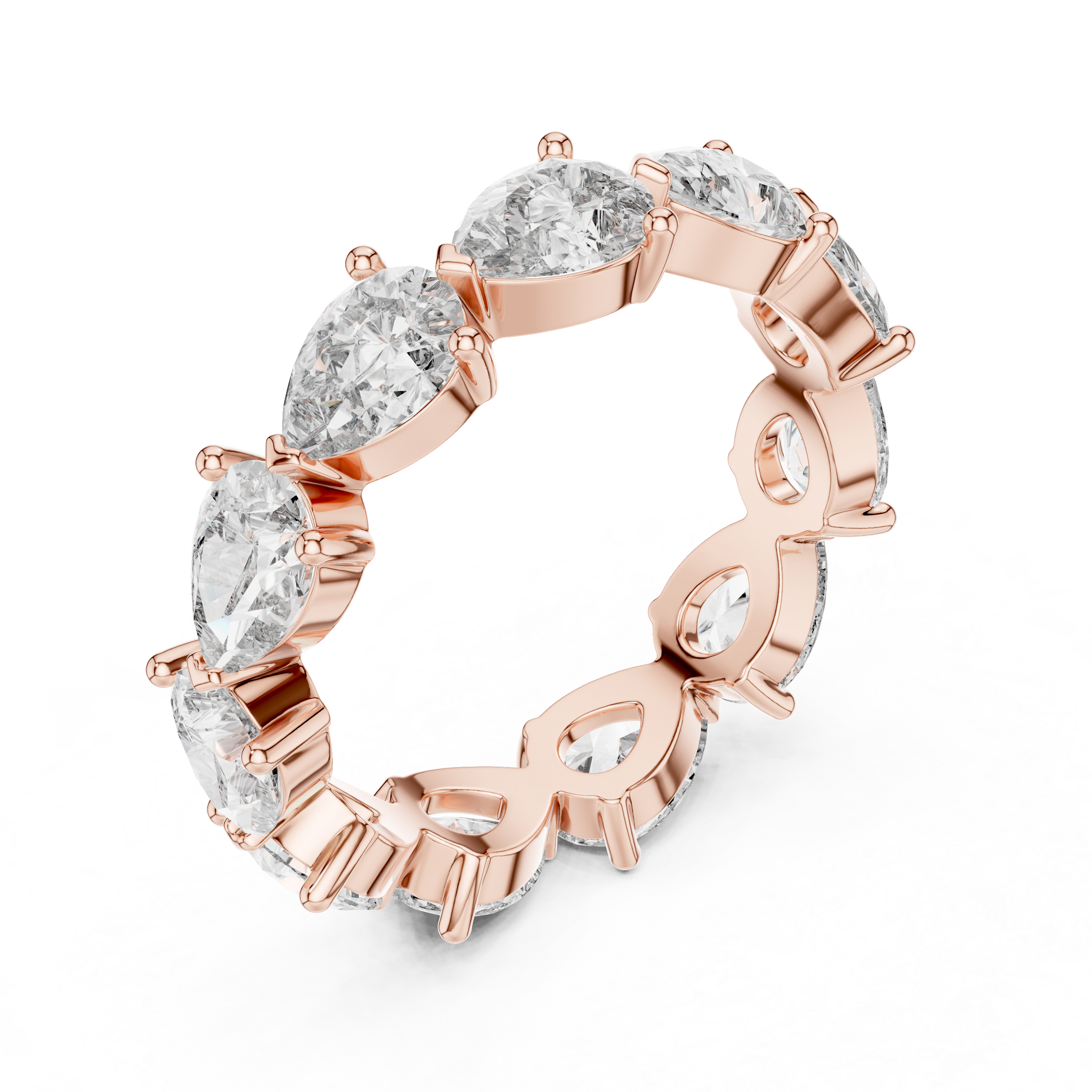 Full Eternity Pear Shape Lab-Grown Diamond Ring (0.25 Carat Each) in 18K Gold