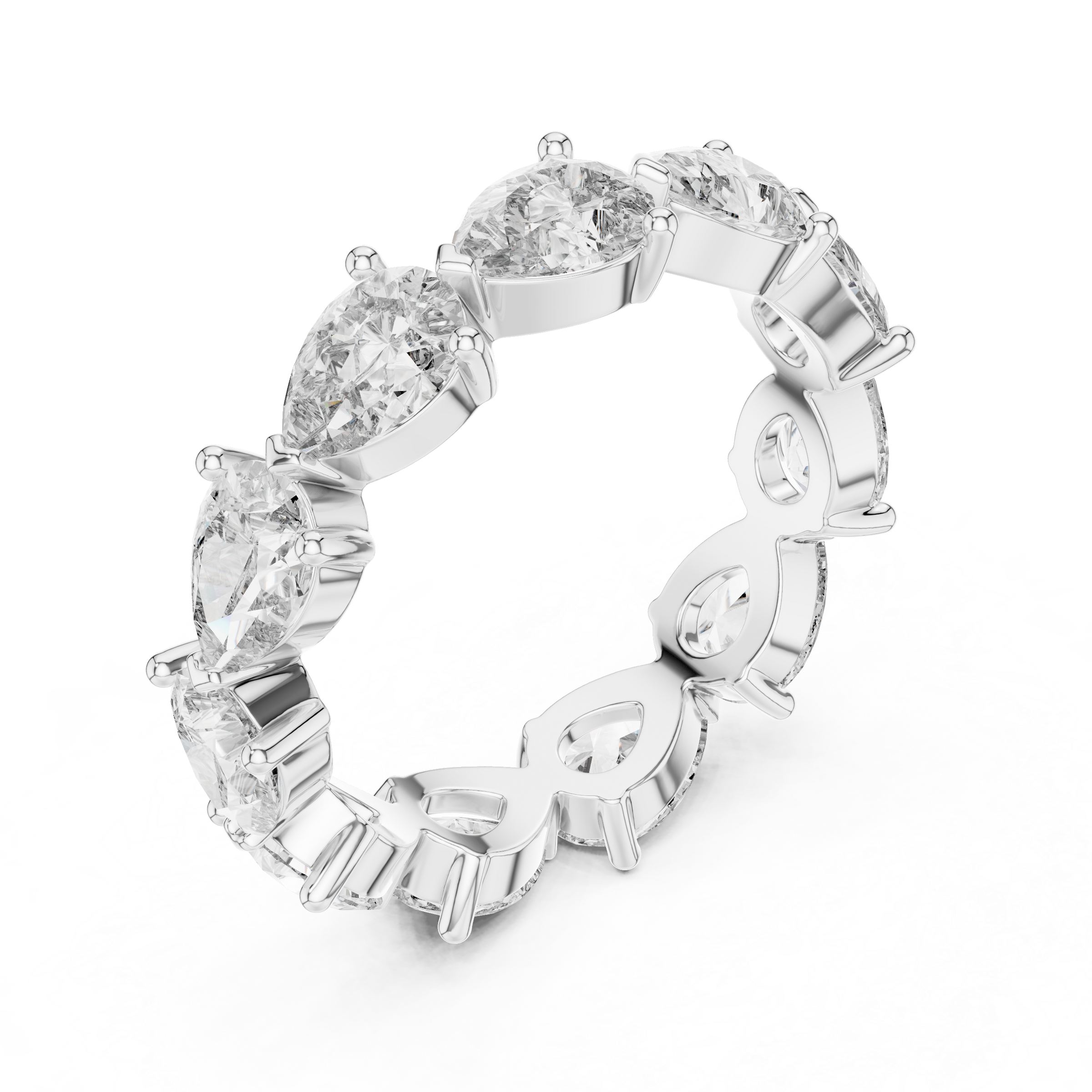 Full Eternity Pear Shape Lab-Grown Diamond Ring (0.25 Carat Each) in 18K Gold