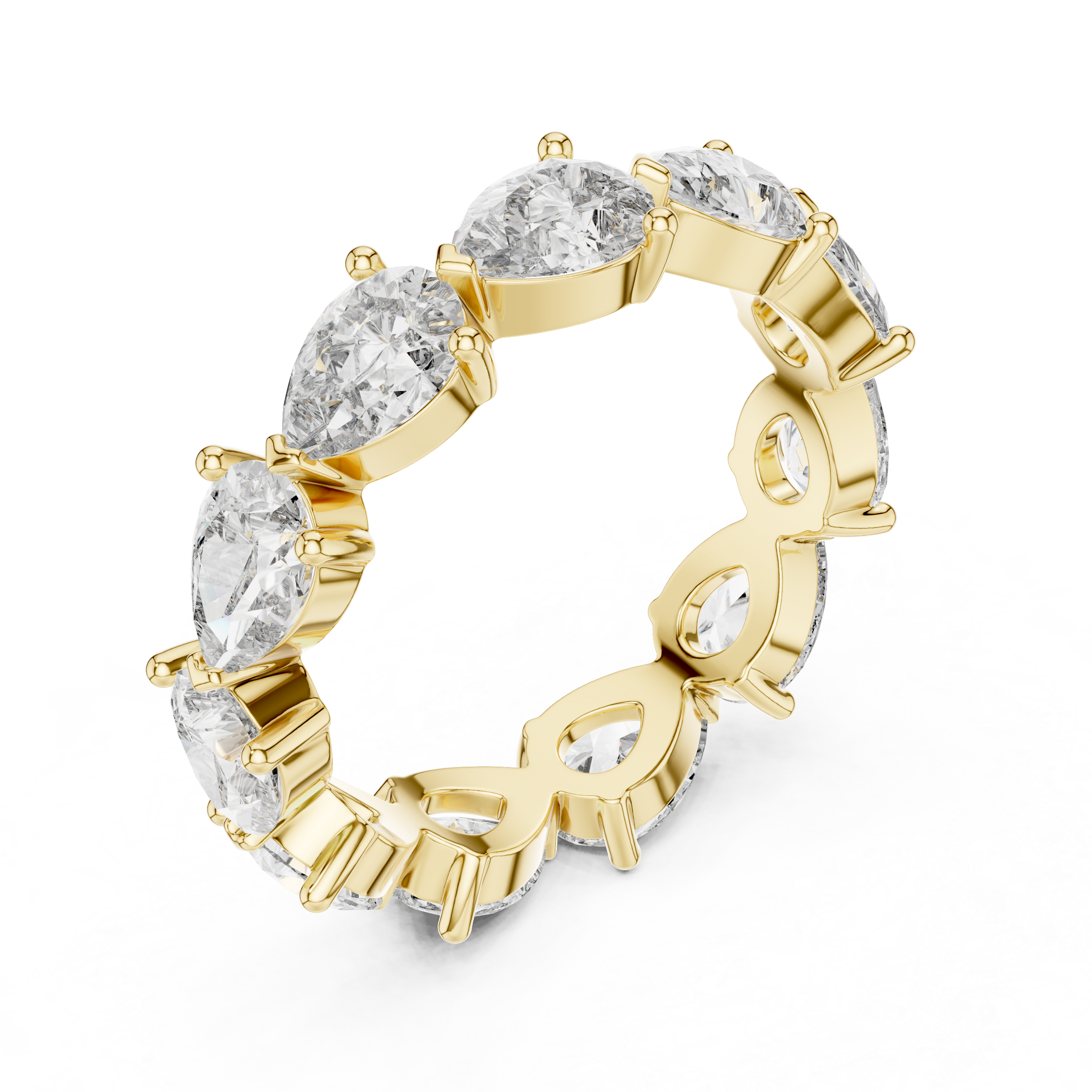 Full Eternity Pear Shape Lab-Grown Diamond Ring (0.25 Carat Each) in 18K Gold
