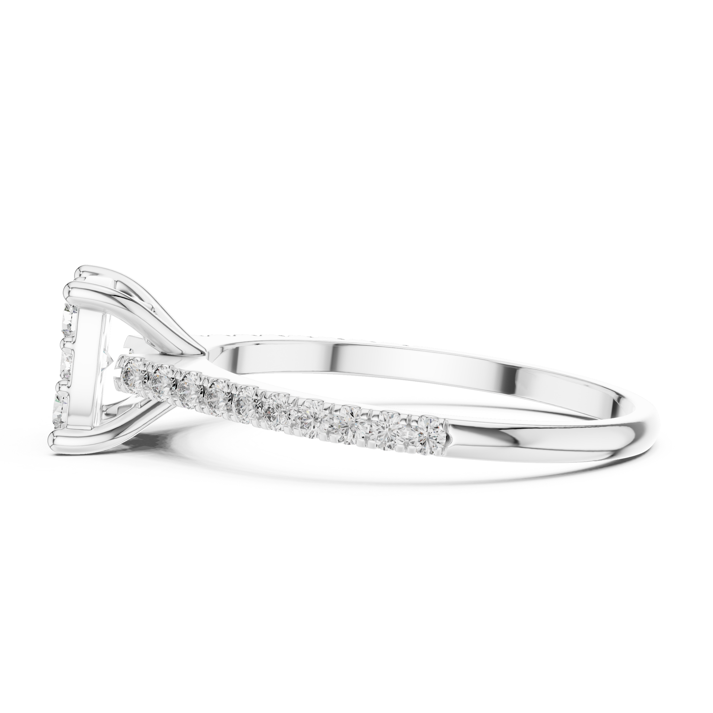 0.70 Carat Lab-Grown Diamond Cluster Ring with Pave Band in 18K Gold