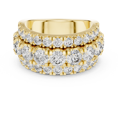 3 Carat Multi-Row Lab-Grown Diamond Half Eternity Ring in 18K Gold