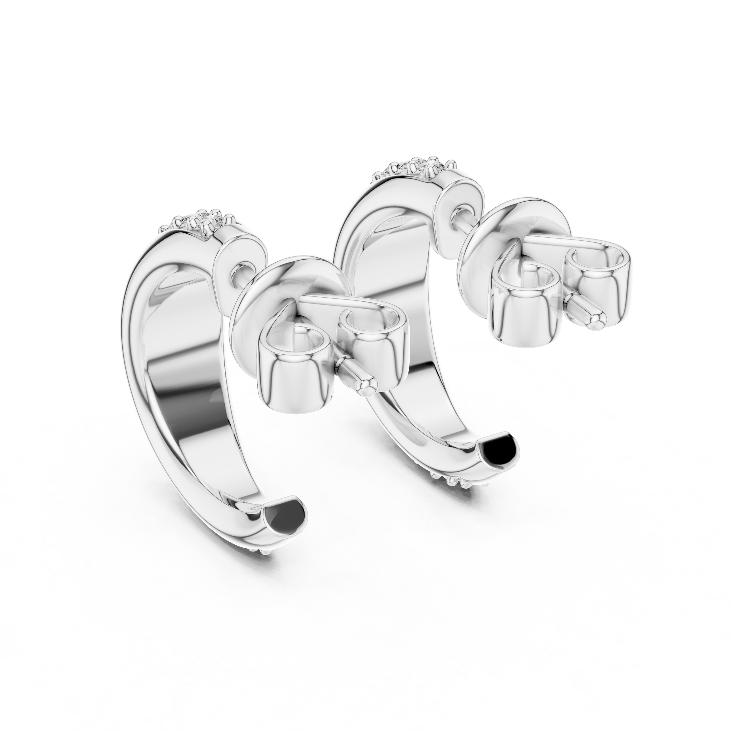 Wave Design Lab-Grown Diamond Hoop Earrings in 18K Gold | Modern Diamond Hoops
