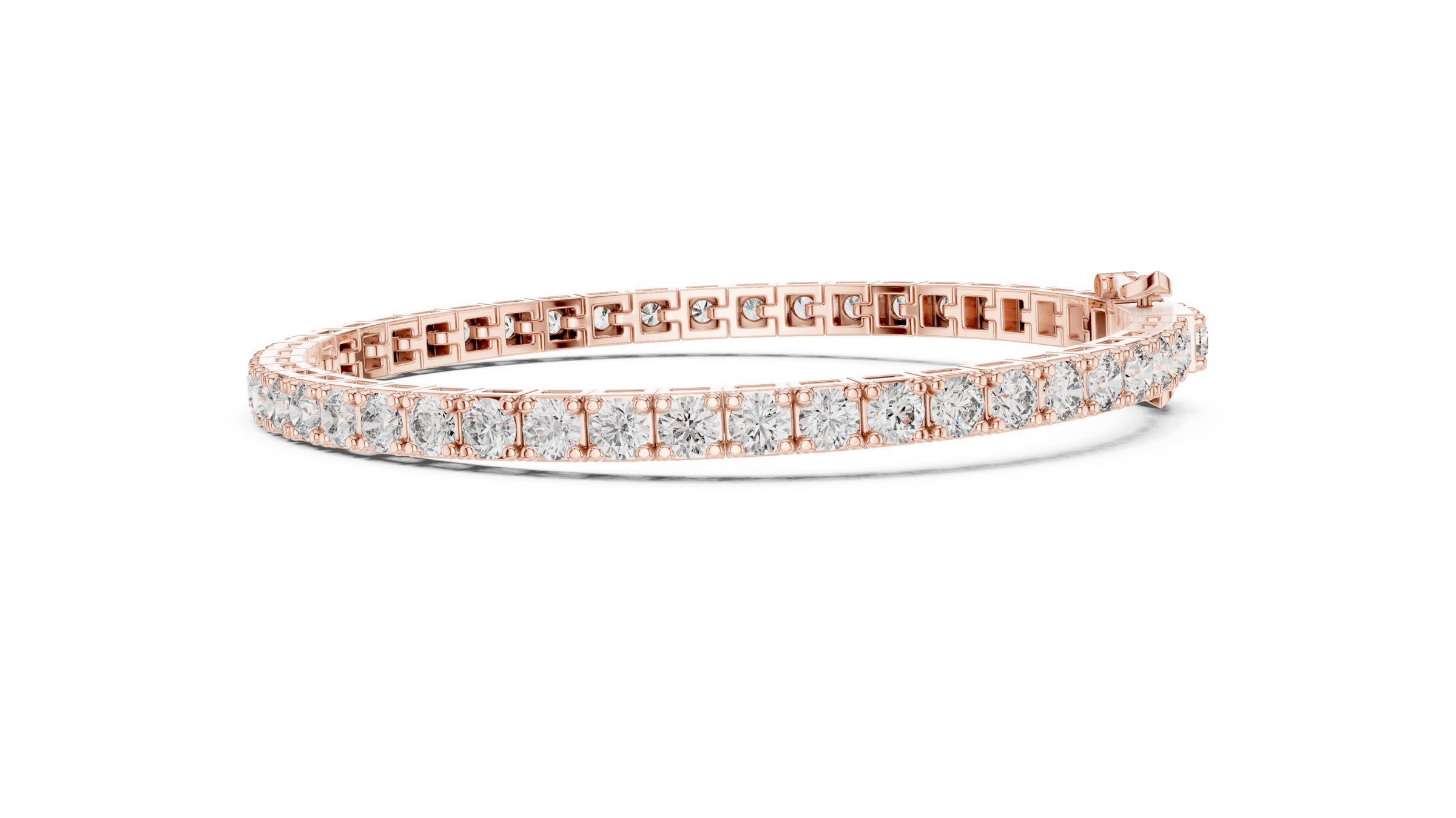 Round Lab-Grown Diamond Tennis Bracelet with Square Illusion Setting in 18K Gold | 10.5 Carats