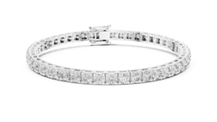 Round Lab-Grown Diamond Tennis Bracelet with Square Illusion Setting in 18K Gold | 10.5 Carats