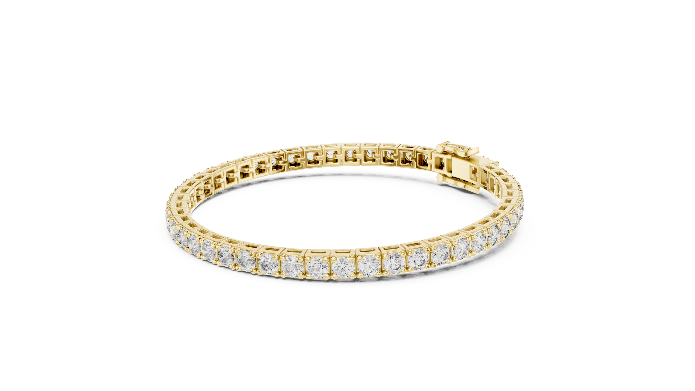 Round Lab-Grown Diamond Tennis Bracelet with Square Illusion Setting in 18K Gold | 10.5 Carats