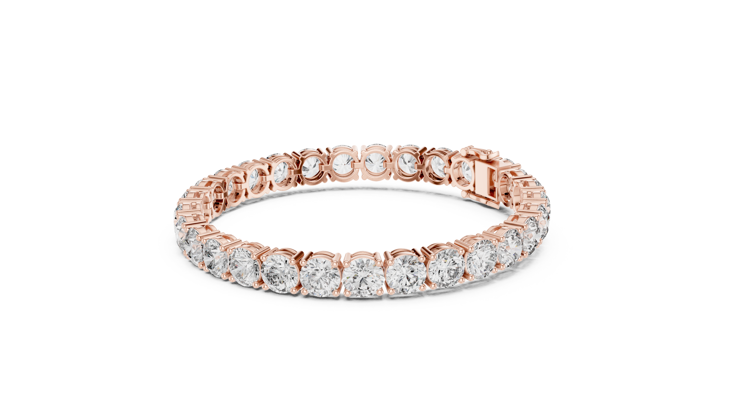 80 Pointer Each Round Lab-Grown Diamond Tennis Bracelet in 18K Gold | 24 Carats