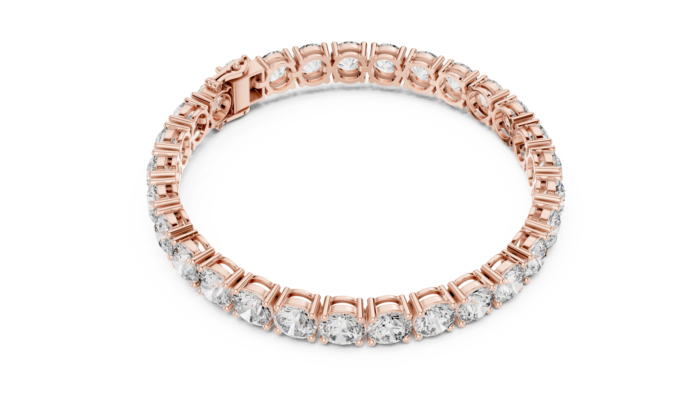 80 Pointer Each Round Lab-Grown Diamond Tennis Bracelet in 18K Gold | 24 Carats