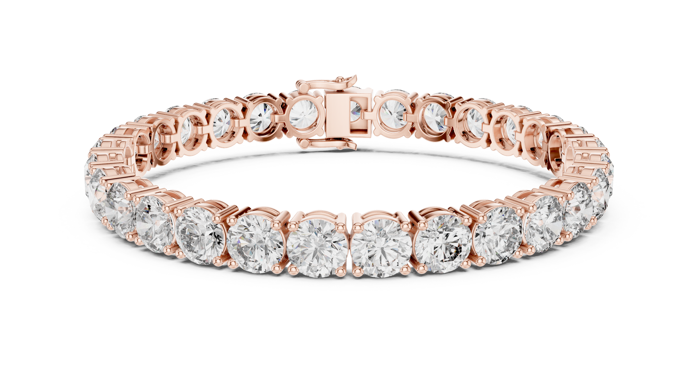 80 Pointer Each Round Lab-Grown Diamond Tennis Bracelet in 18K Gold | 24 Carats