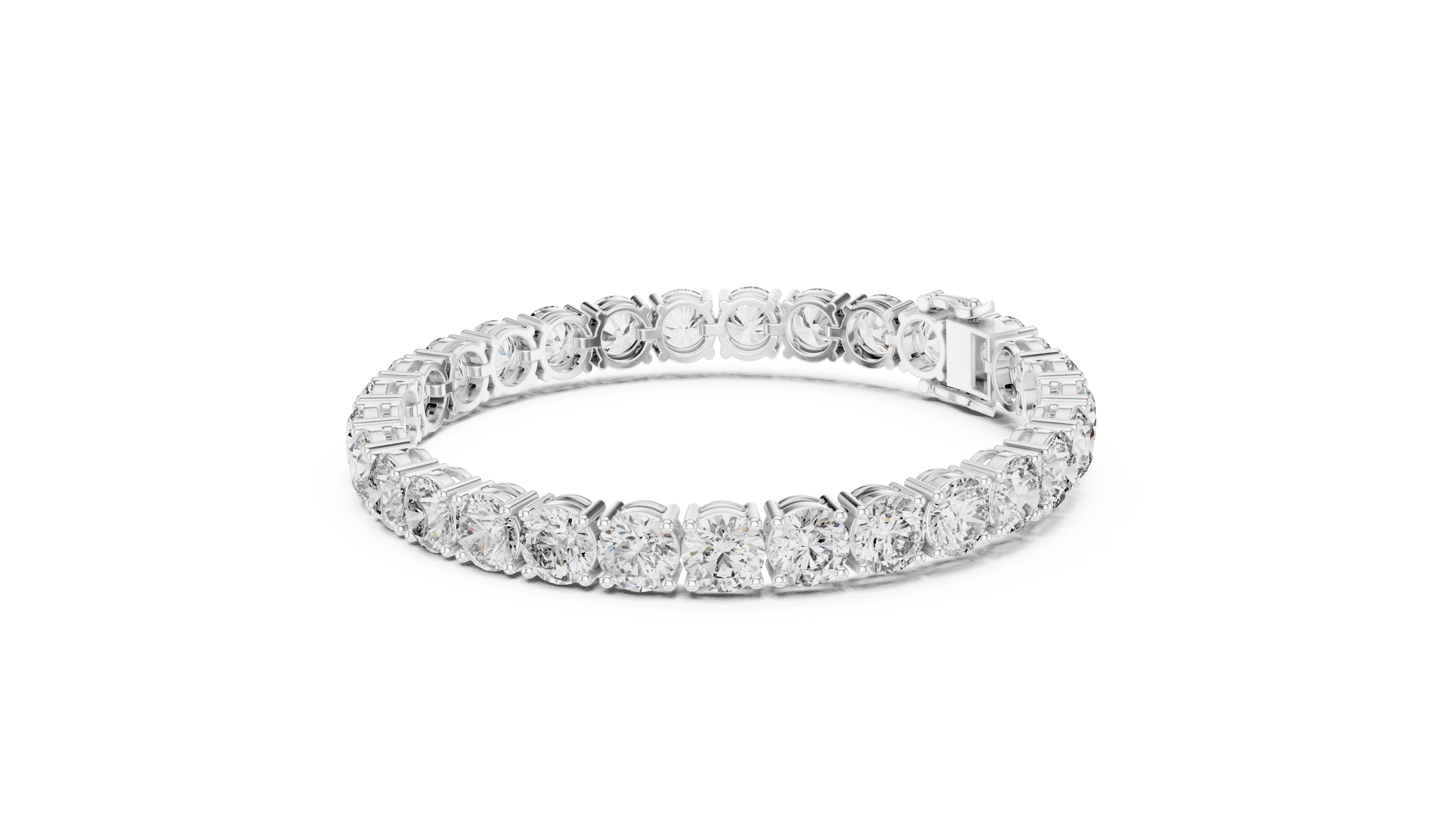 80 Pointer Each Round Lab-Grown Diamond Tennis Bracelet in 18K Gold | 24 Carats