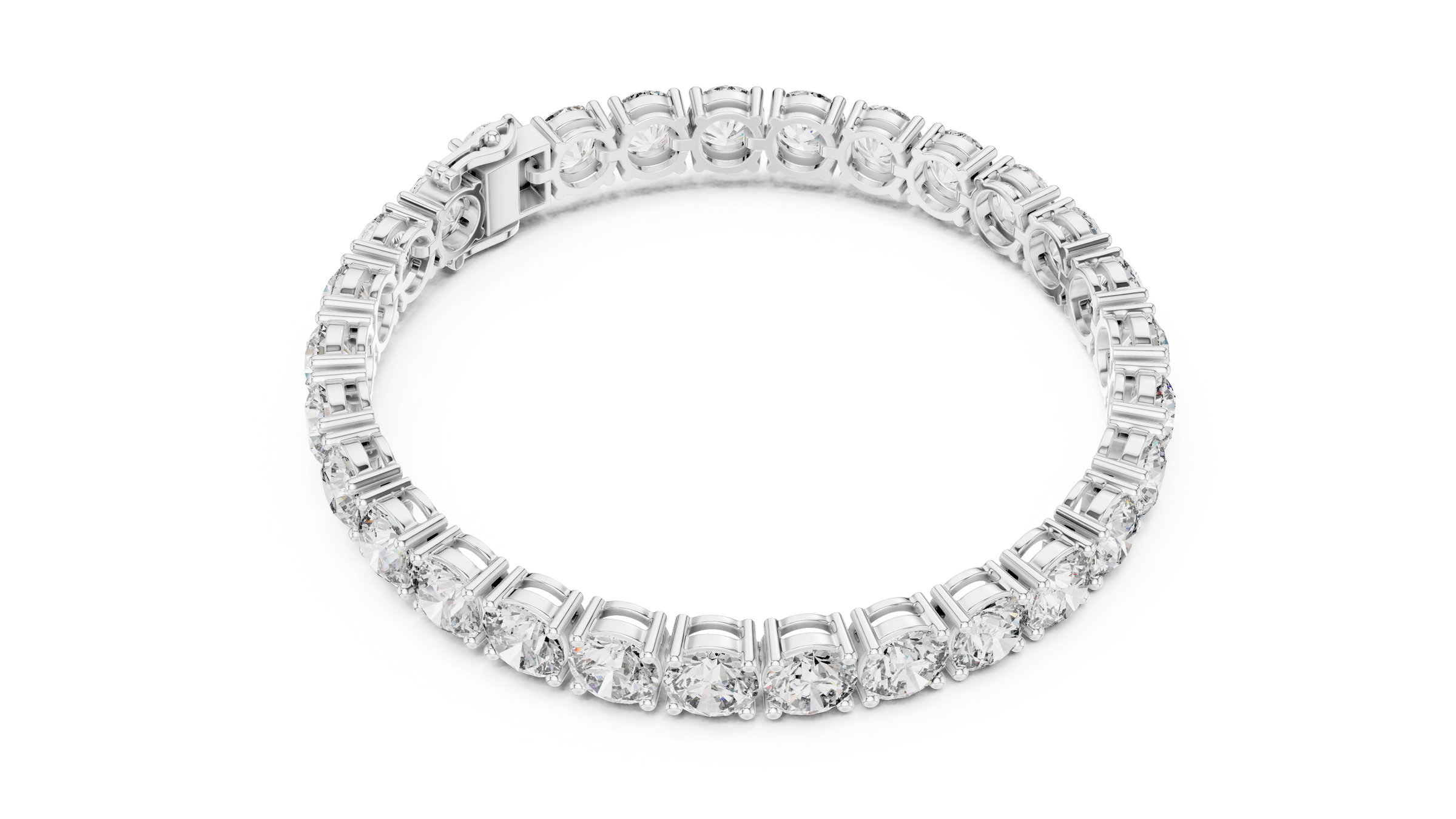 80 Pointer Each Round Lab-Grown Diamond Tennis Bracelet in 18K Gold | 24 Carats
