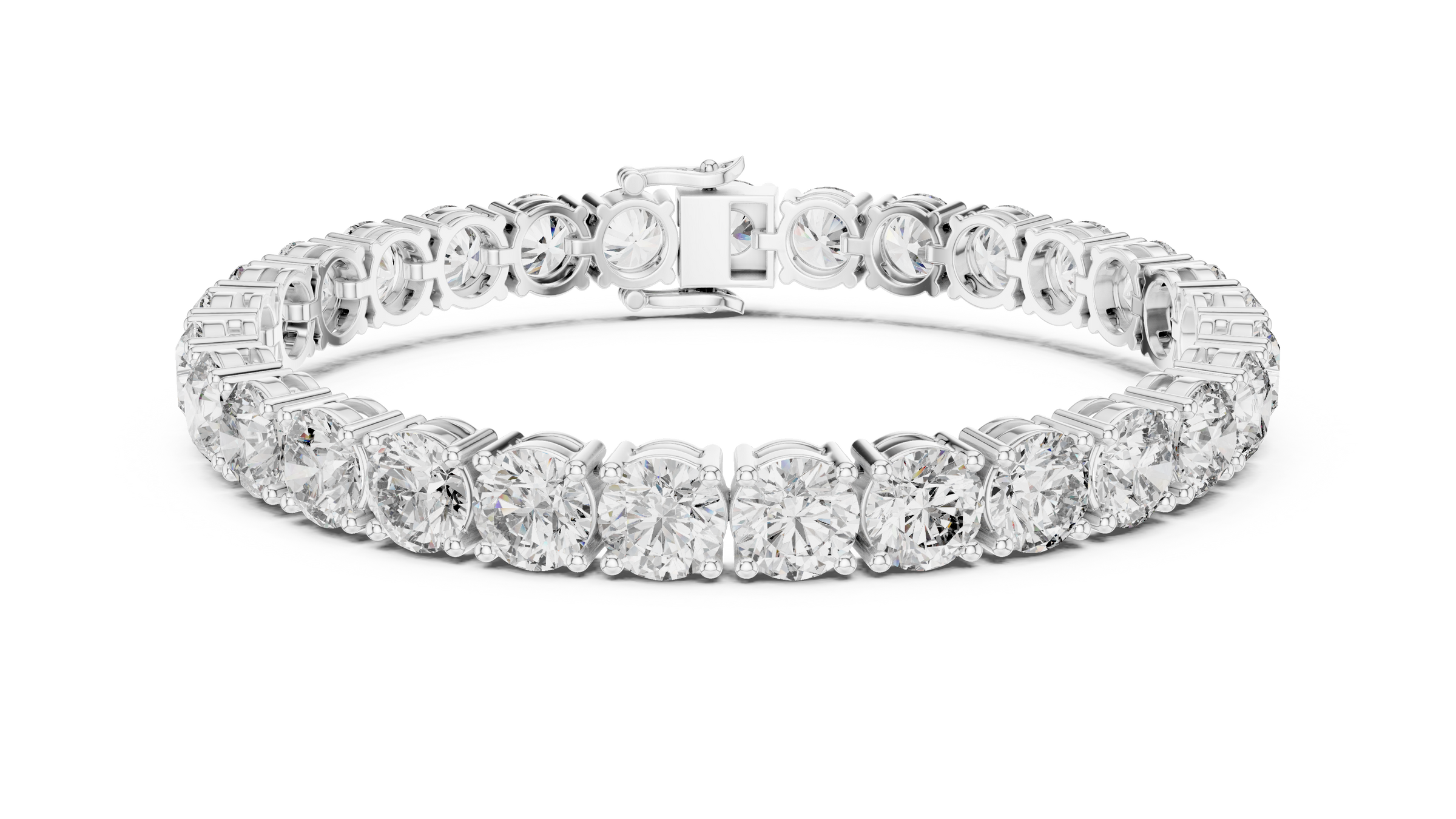 80 Pointer Each Round Lab-Grown Diamond Tennis Bracelet in 18K Gold | 24 Carats