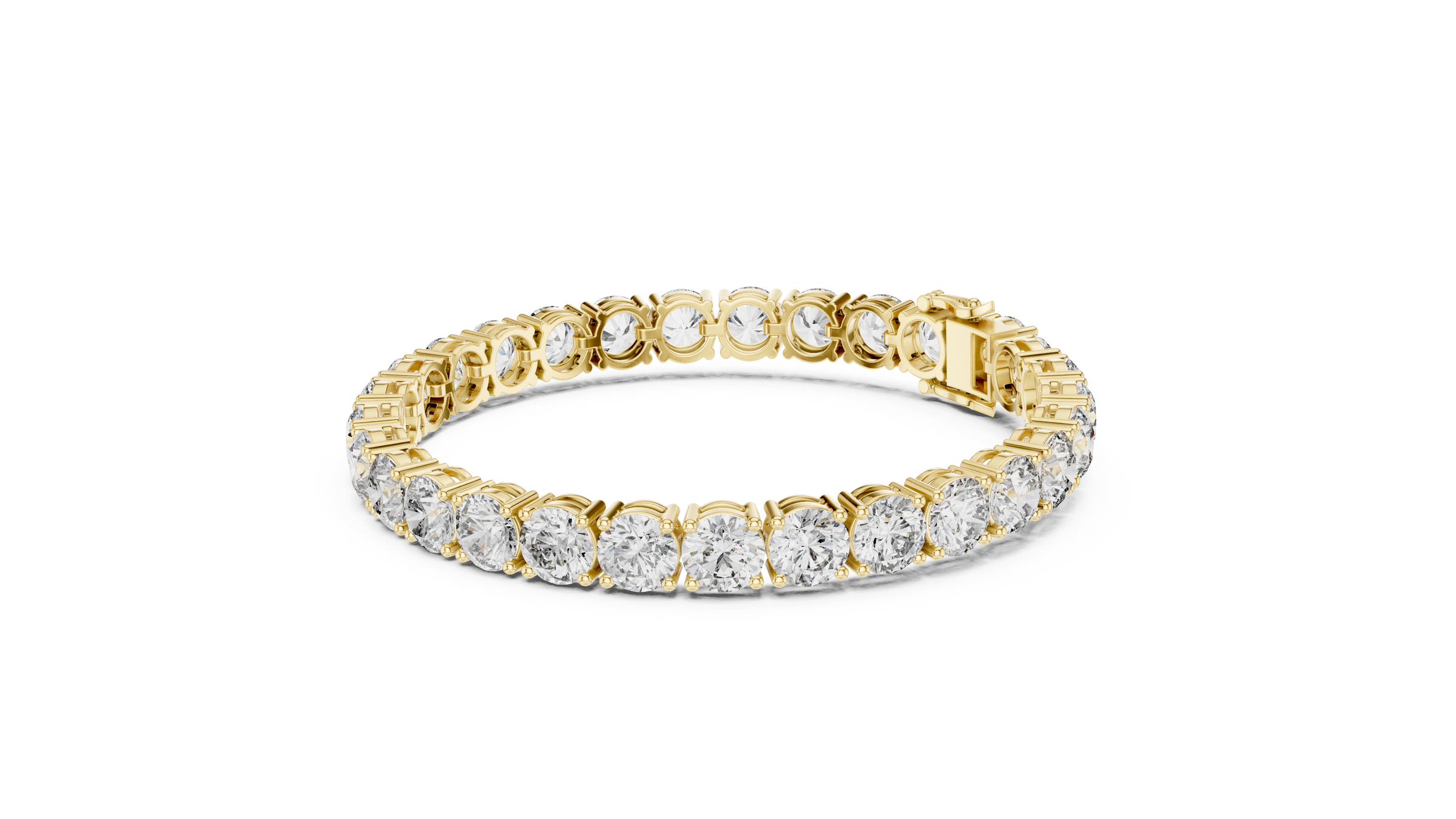80 Pointer Each Round Lab-Grown Diamond Tennis Bracelet in 18K Gold | 24 Carats