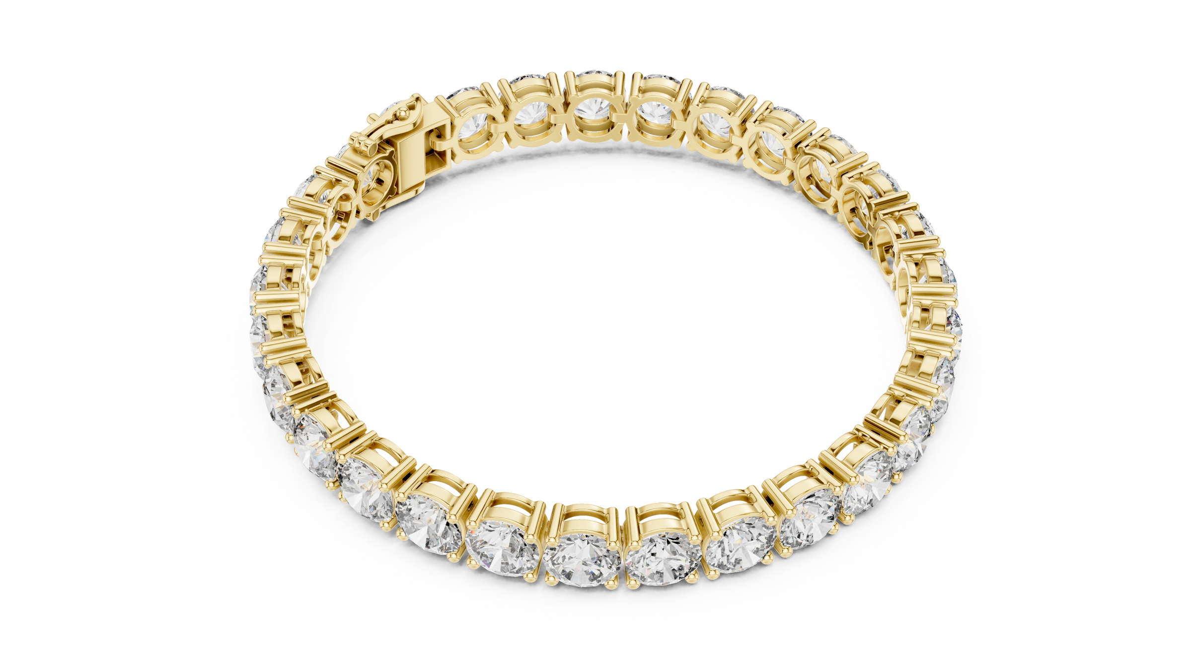 80 Pointer Each Round Lab-Grown Diamond Tennis Bracelet in 18K Gold | 24 Carats