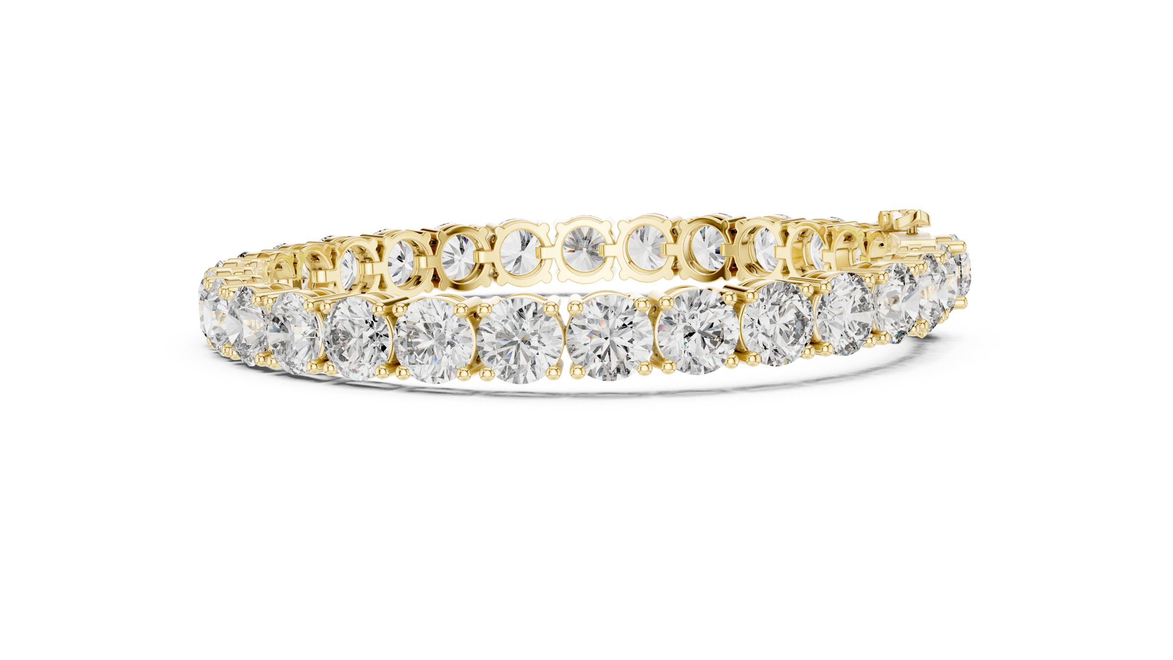 80 Pointer Each Round Lab-Grown Diamond Tennis Bracelet in 18K Gold | 24 Carats