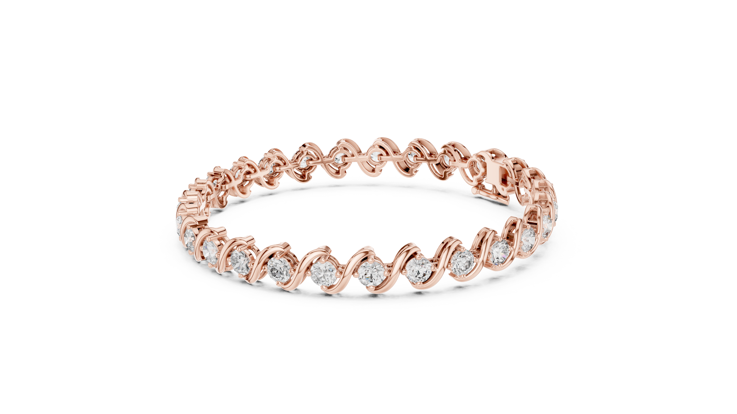 Wave Lab-Grown Diamond Tennis Bracelet in 18K Gold | 6.2 Carats
