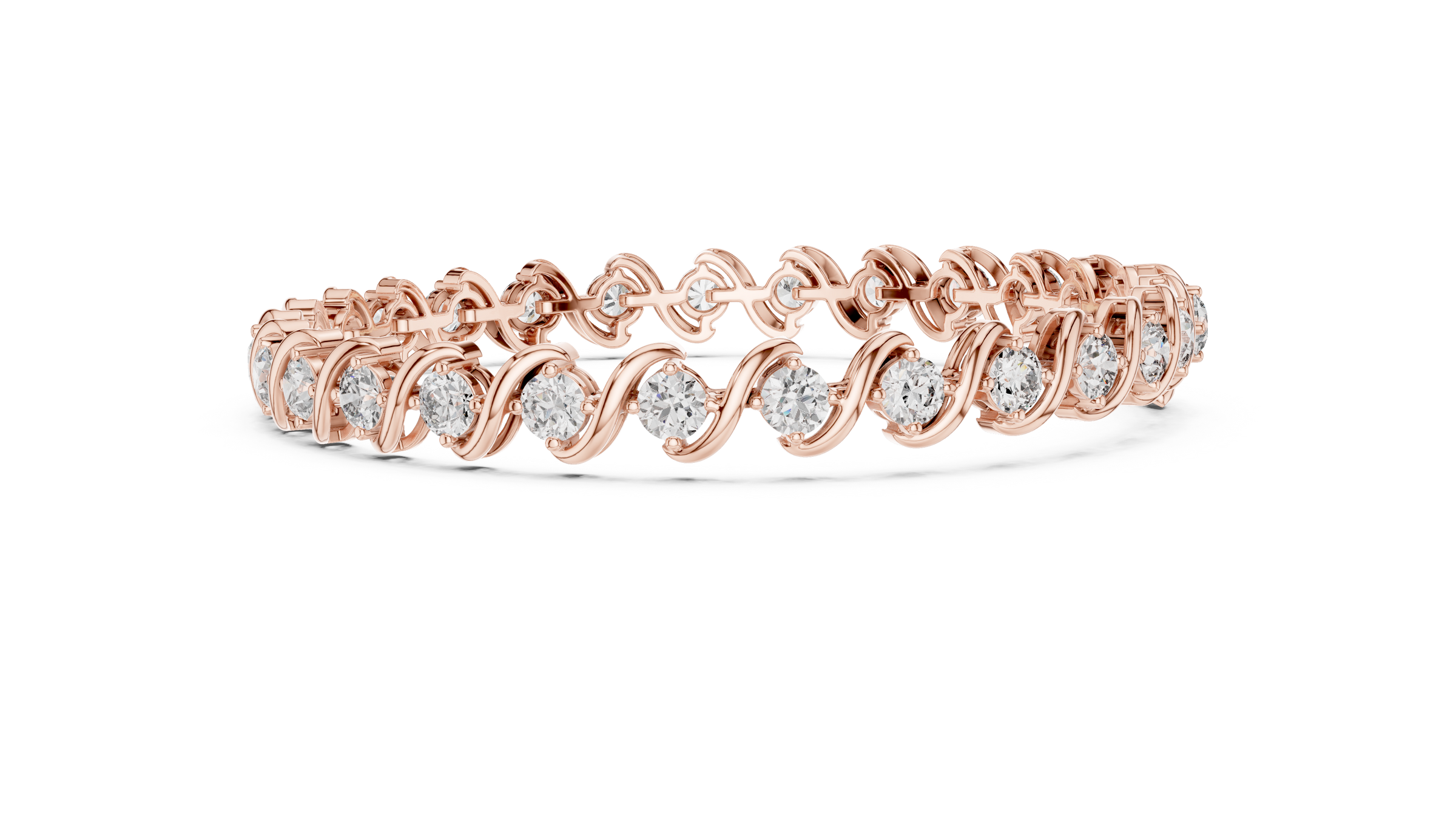 Wave Lab-Grown Diamond Tennis Bracelet in 18K Gold | 6.2 Carats
