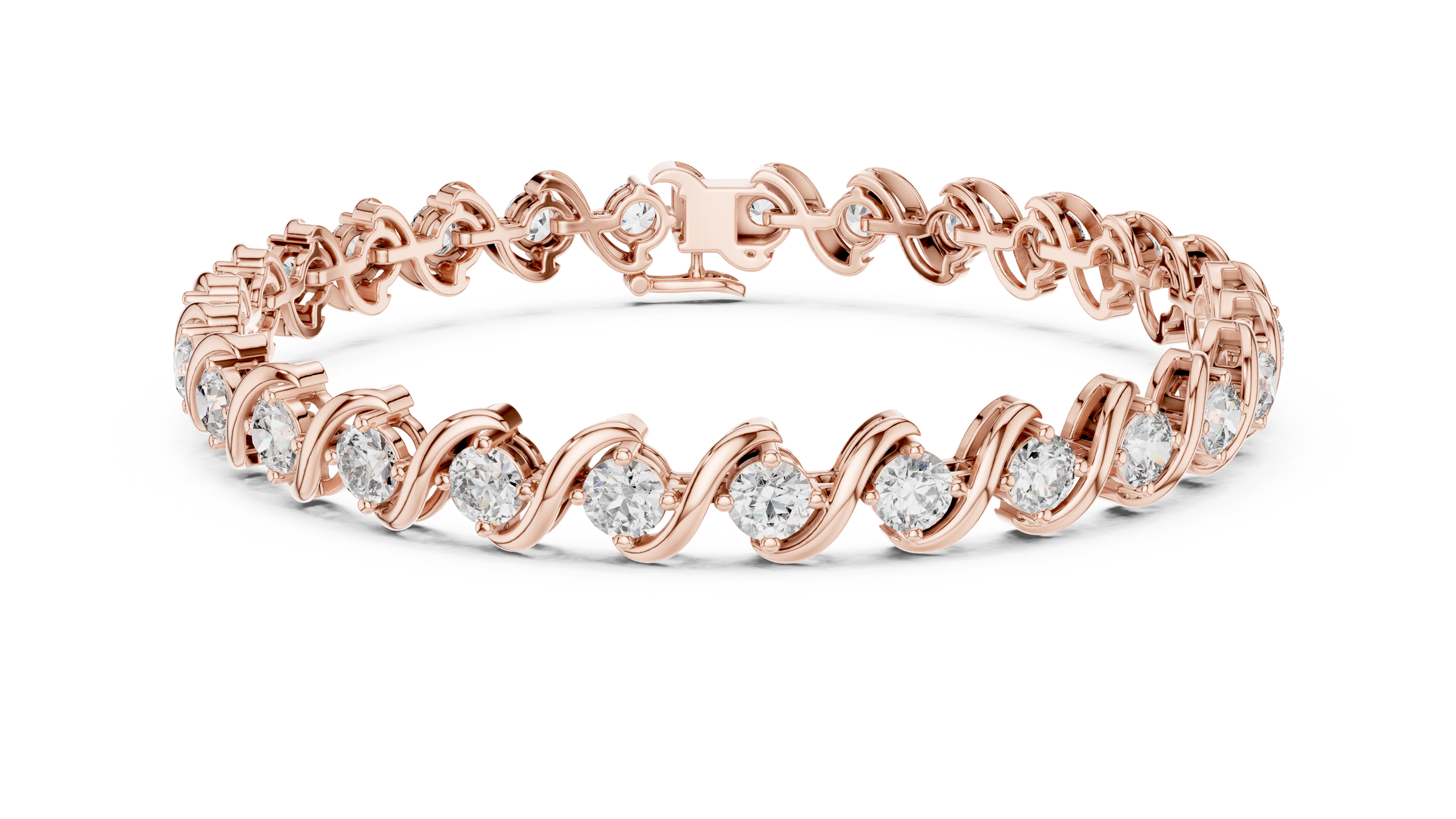 Wave Lab-Grown Diamond Tennis Bracelet in 18K Gold | 6.2 Carats