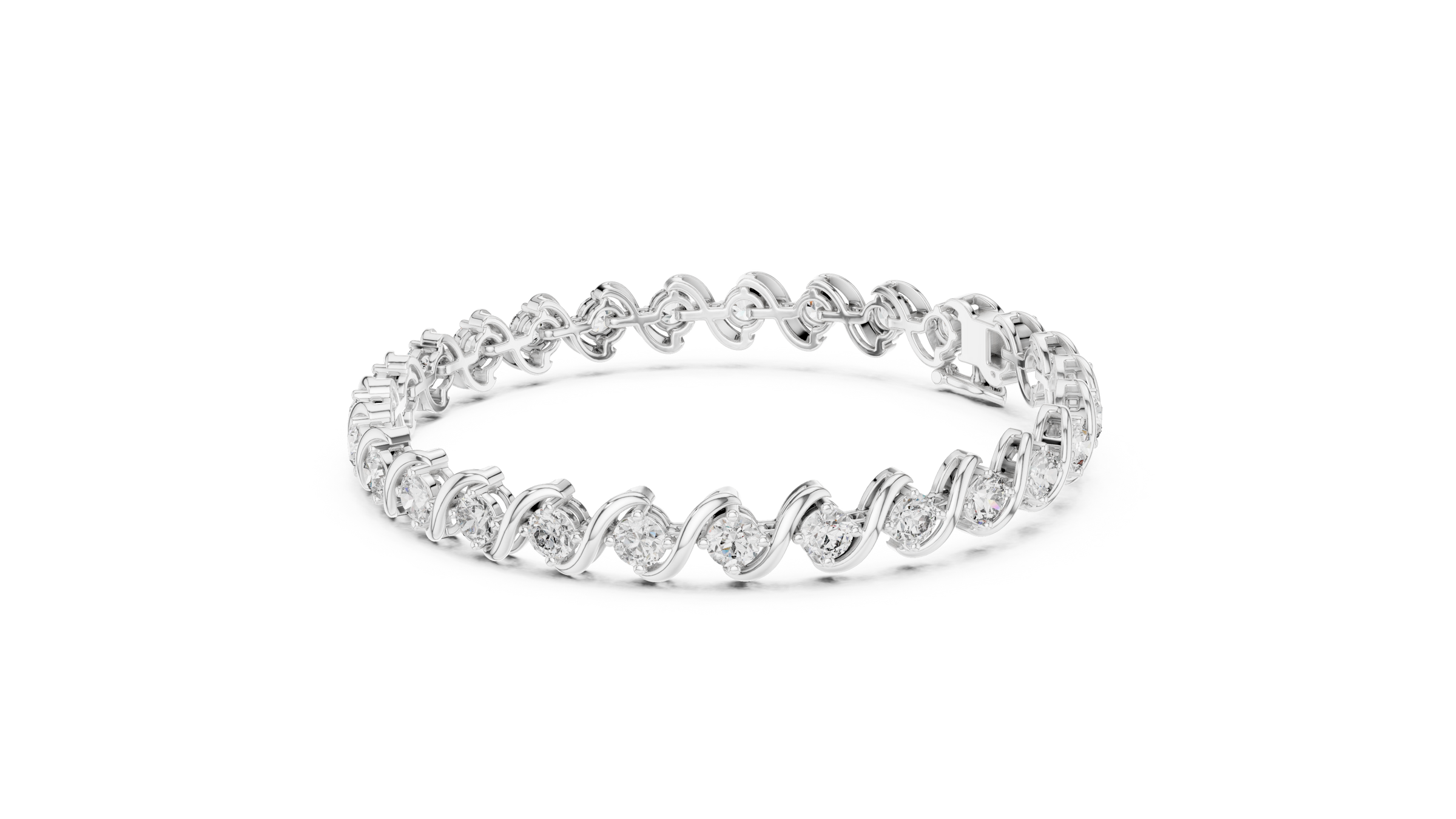 Wave Lab-Grown Diamond Tennis Bracelet in 18K Gold | 6.2 Carats