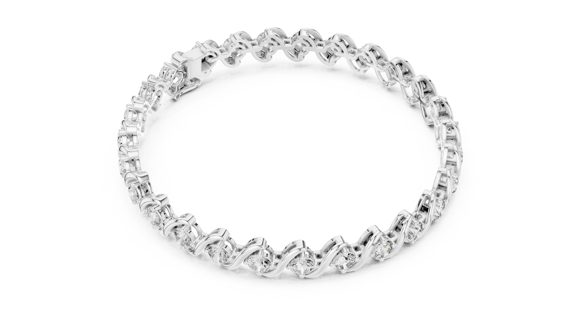 Wave Lab-Grown Diamond Tennis Bracelet in 18K Gold | 6.2 Carats