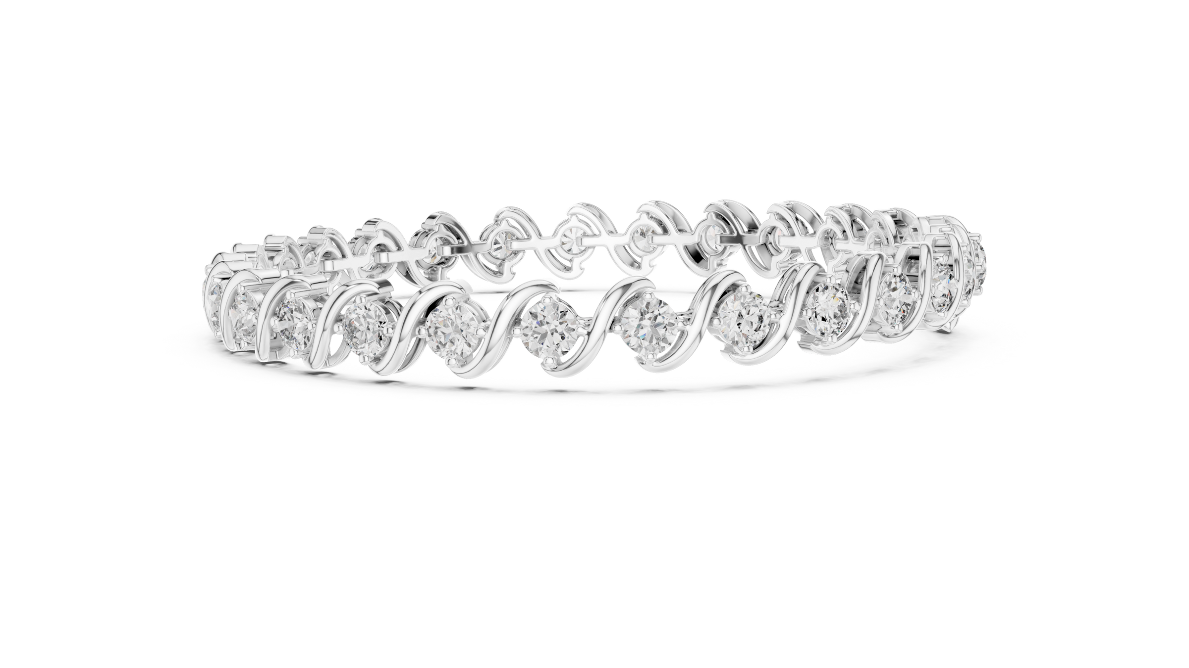 Wave Lab-Grown Diamond Tennis Bracelet in 18K Gold | 6.2 Carats