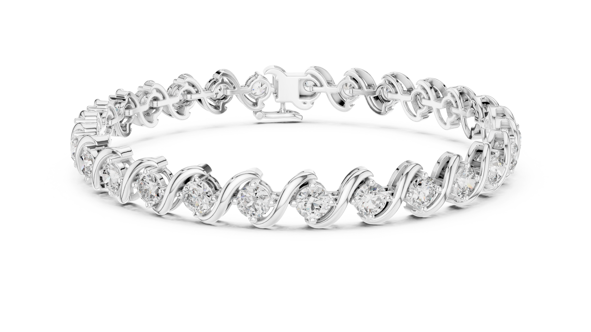 Wave Lab-Grown Diamond Tennis Bracelet in 18K Gold | 6.2 Carats